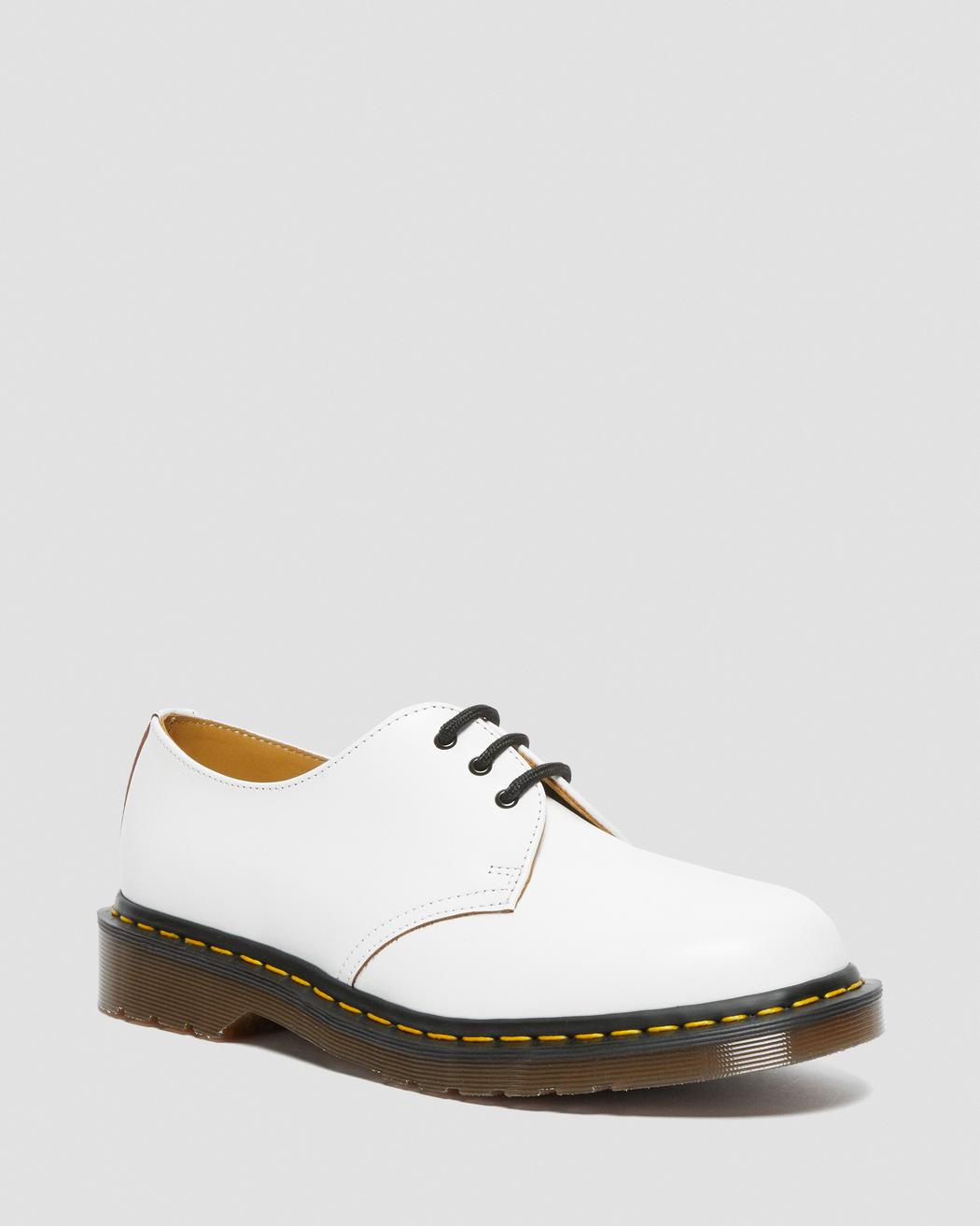 Dr. Martens 1461 Vintage Made in England White Oxford Shoes - Classic 3-Eye Lace-Up for Men & Women, Perfect for Casual Wear, Work & Retro Fashion