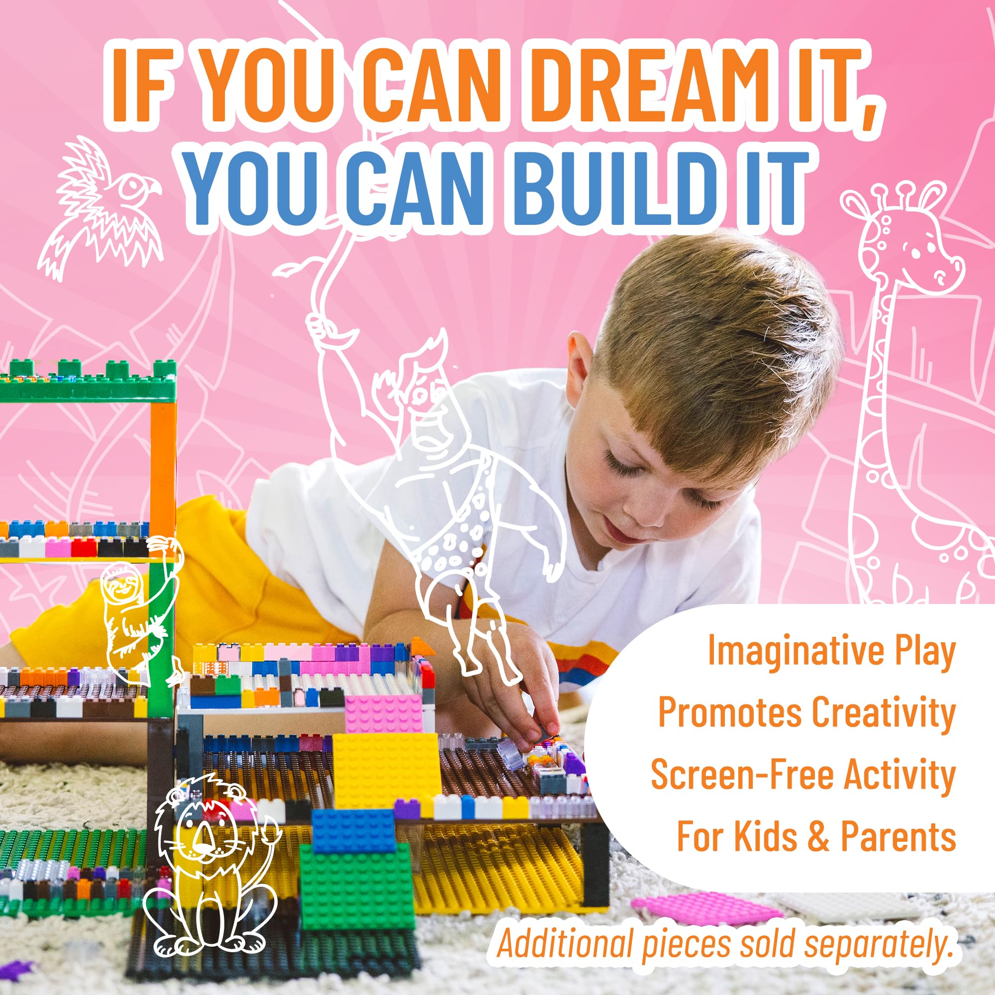 Strictly Briks Lego-Compatible Building Blocks Starter Kit - 144 Pieces in Blue, Green, Red & Yellow (1x4 Inches) | Creative Construction Toy for Kids Ages 3+ | Perfect for STEM Learning, Birthday Gifts & Family Playtime
