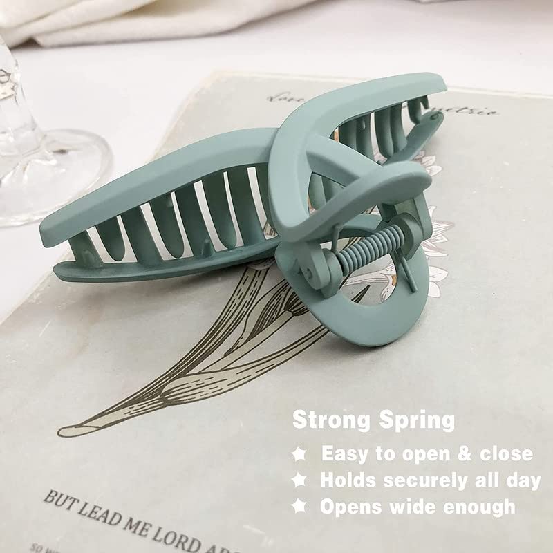Shidara Large No Slip Matte Hair Claw Clips for Women - Butterfly Jaw Clips for Thin, Fine & Thick Hair (Set of 4) | Perfect for Updos, Ponytails & Everyday Hairstyles