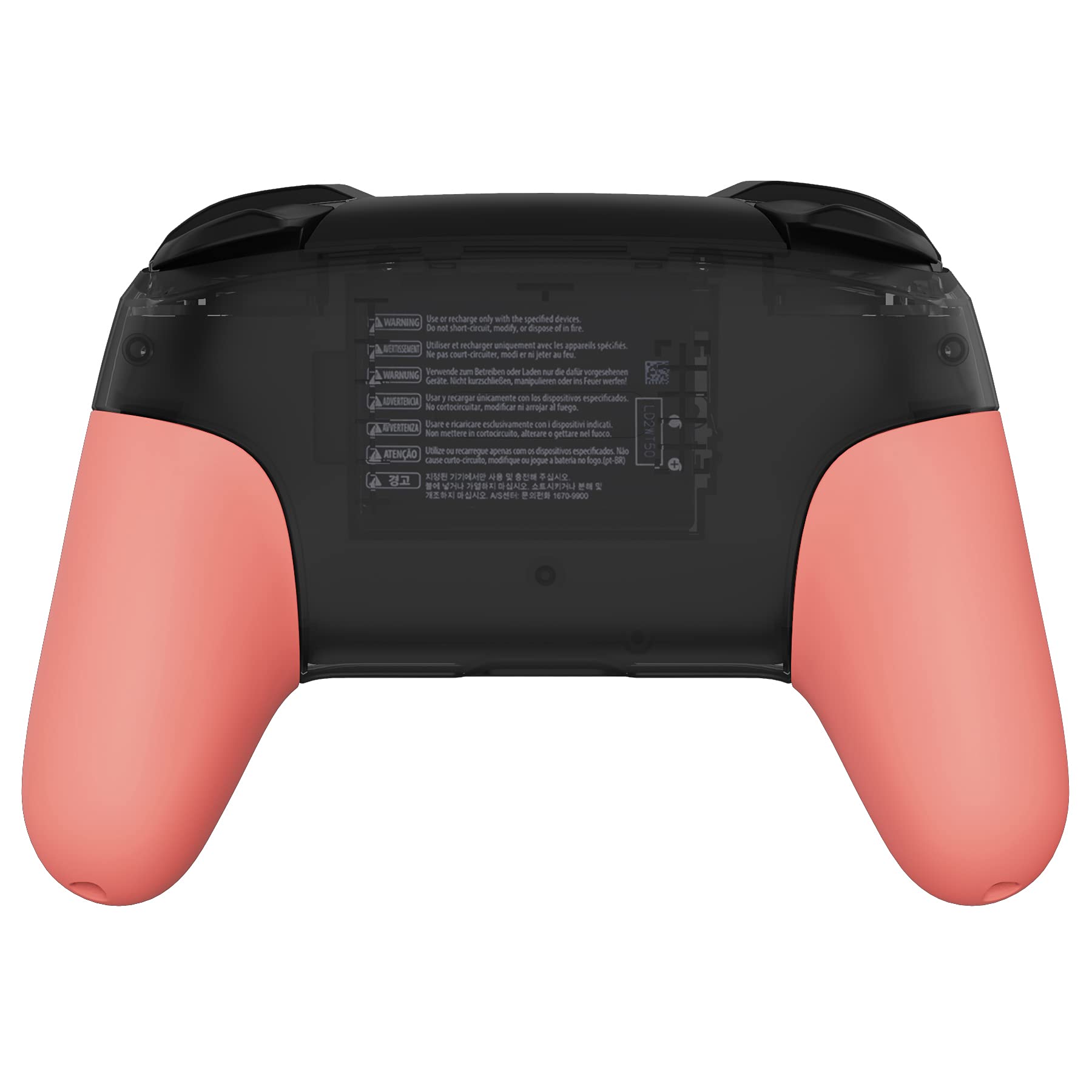eXtremeRate Coral Soft Touch Replacement Handle Grips for Nintendo Switch Pro Controller - DIY Hand Grip Shell (Controller Not Included) | Perfect for Gaming Comfort & Customization