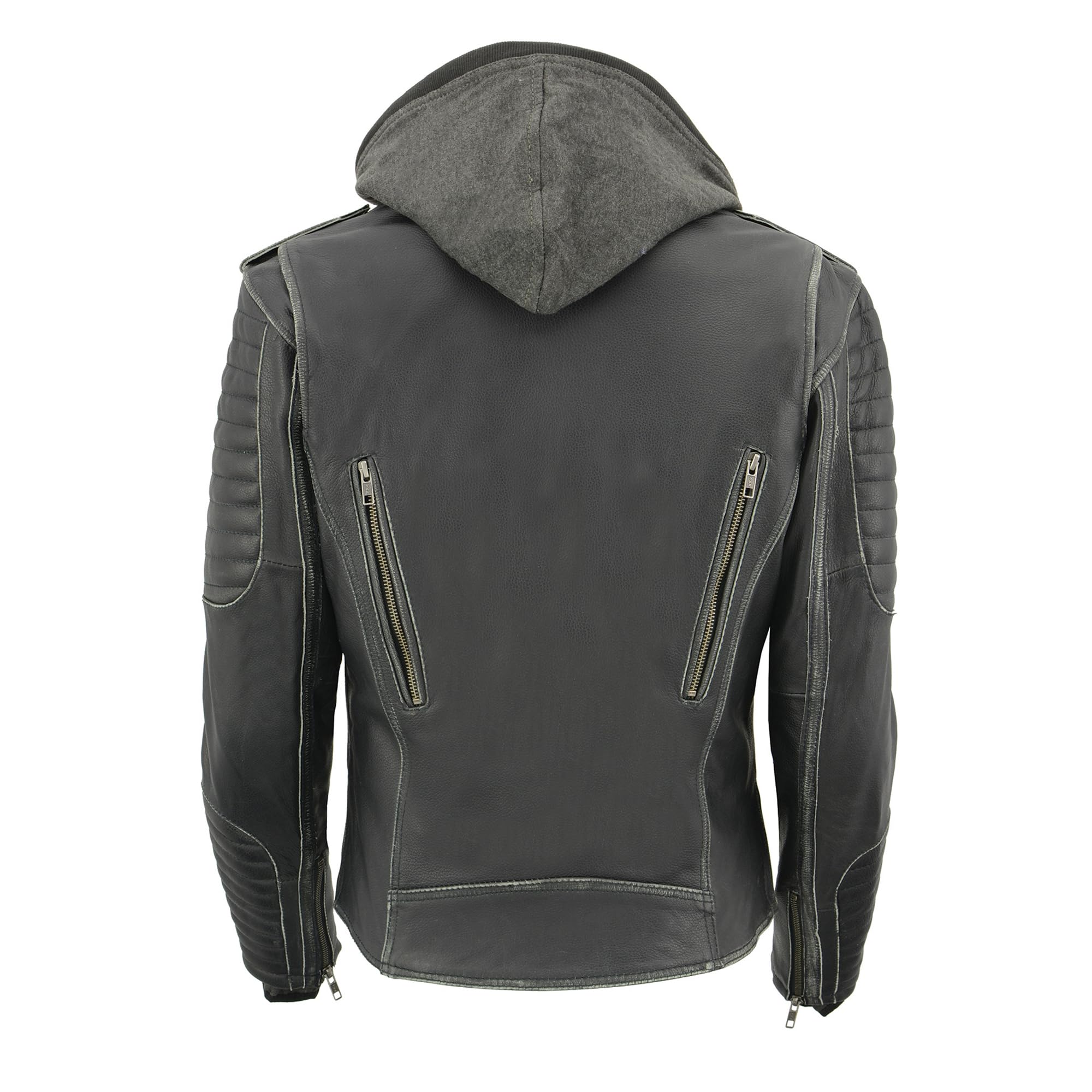 Milwaukee Leather Women's Rub-Off Motorcycle Jacket MLL2516 with Removable Hoodie Liner - Stylish & Protective Riding Gear for Harley Davidson & Cruiser Bikes