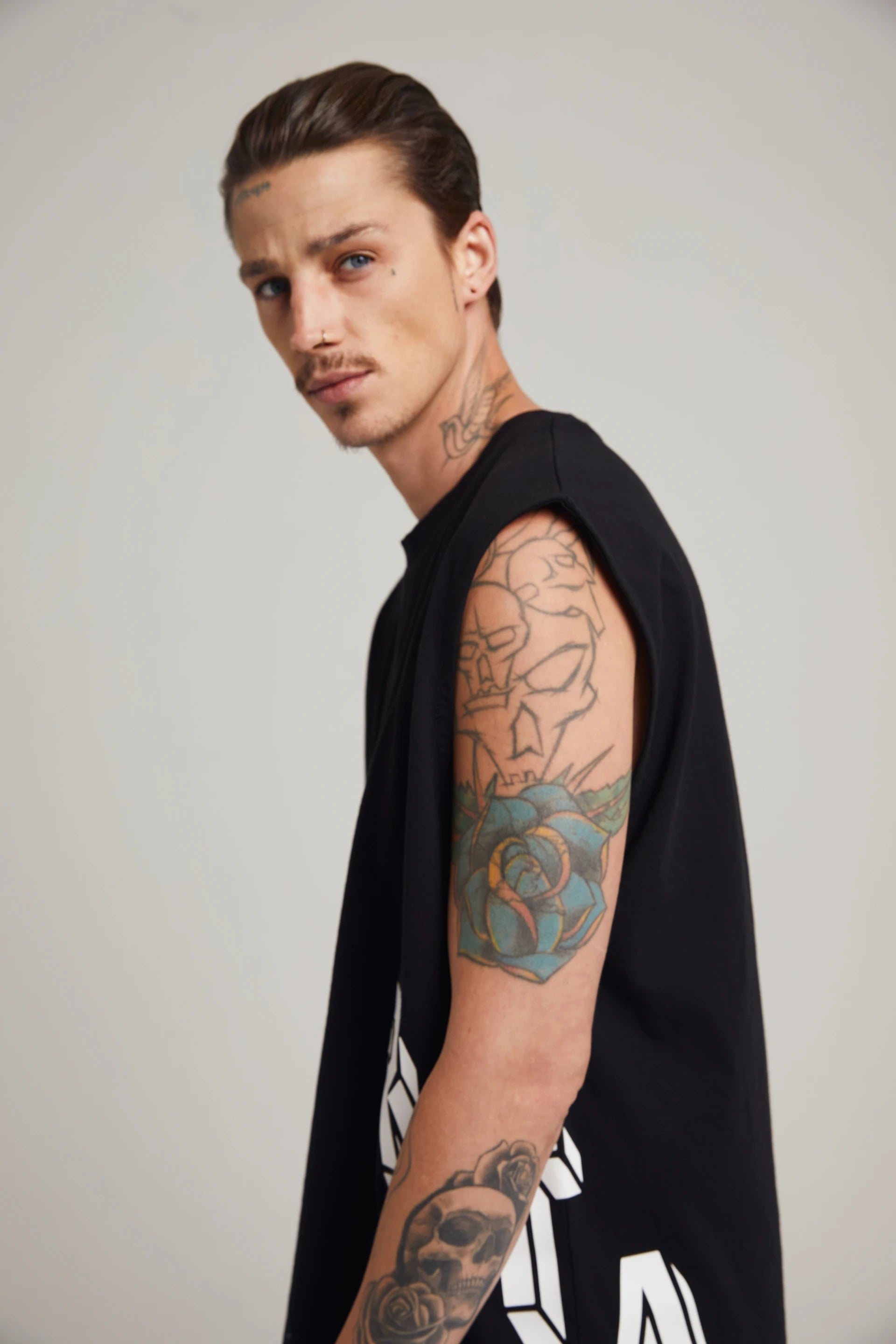 Men's Muscle Fit T-Shirt | Black Collegiate Style | Gym, Workout & Casual Wear