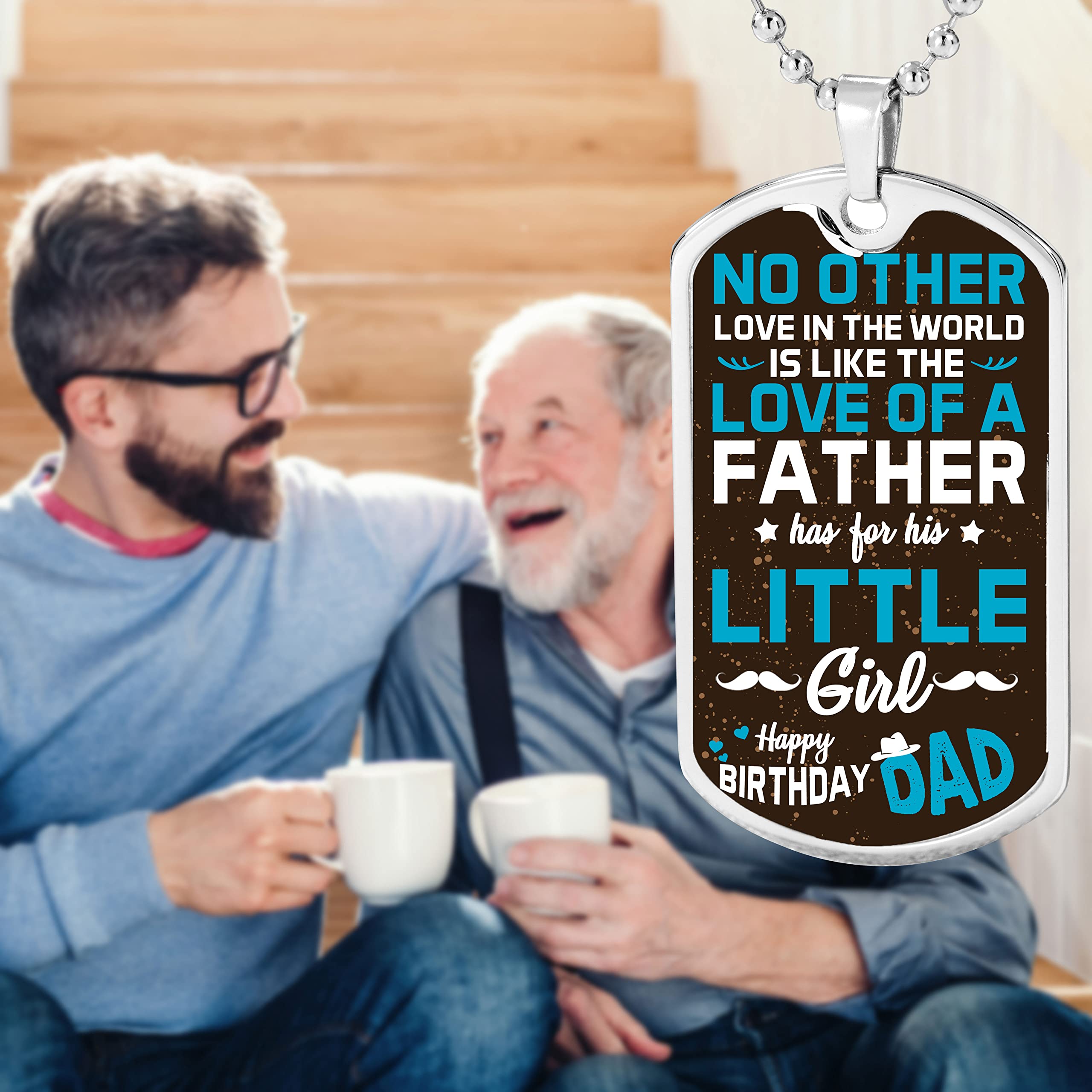 Personalized Dad Necklace - Custom Engraved Dog Tag Pendant with Gift Box | Thoughtful Father's Day & Birthday Gift from Daughter | Perfect for Special Occasions & Everyday Wear