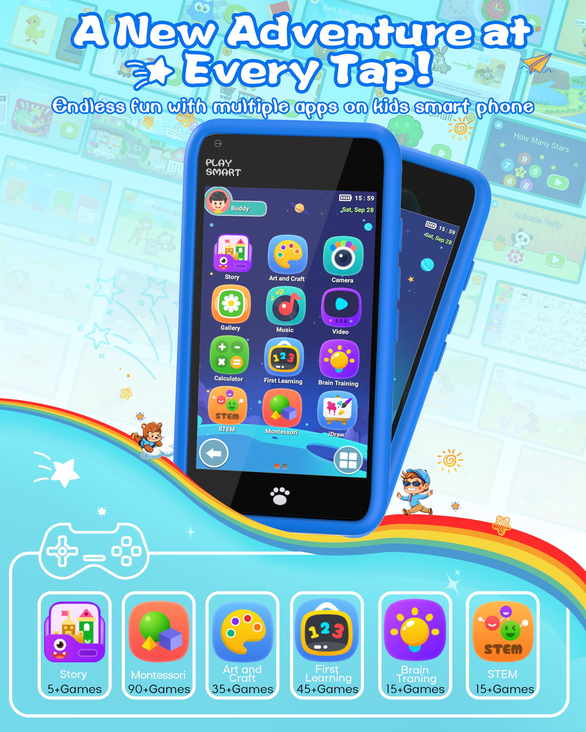 Smart Learning Phone for Kids 3-9 Years - 3.97