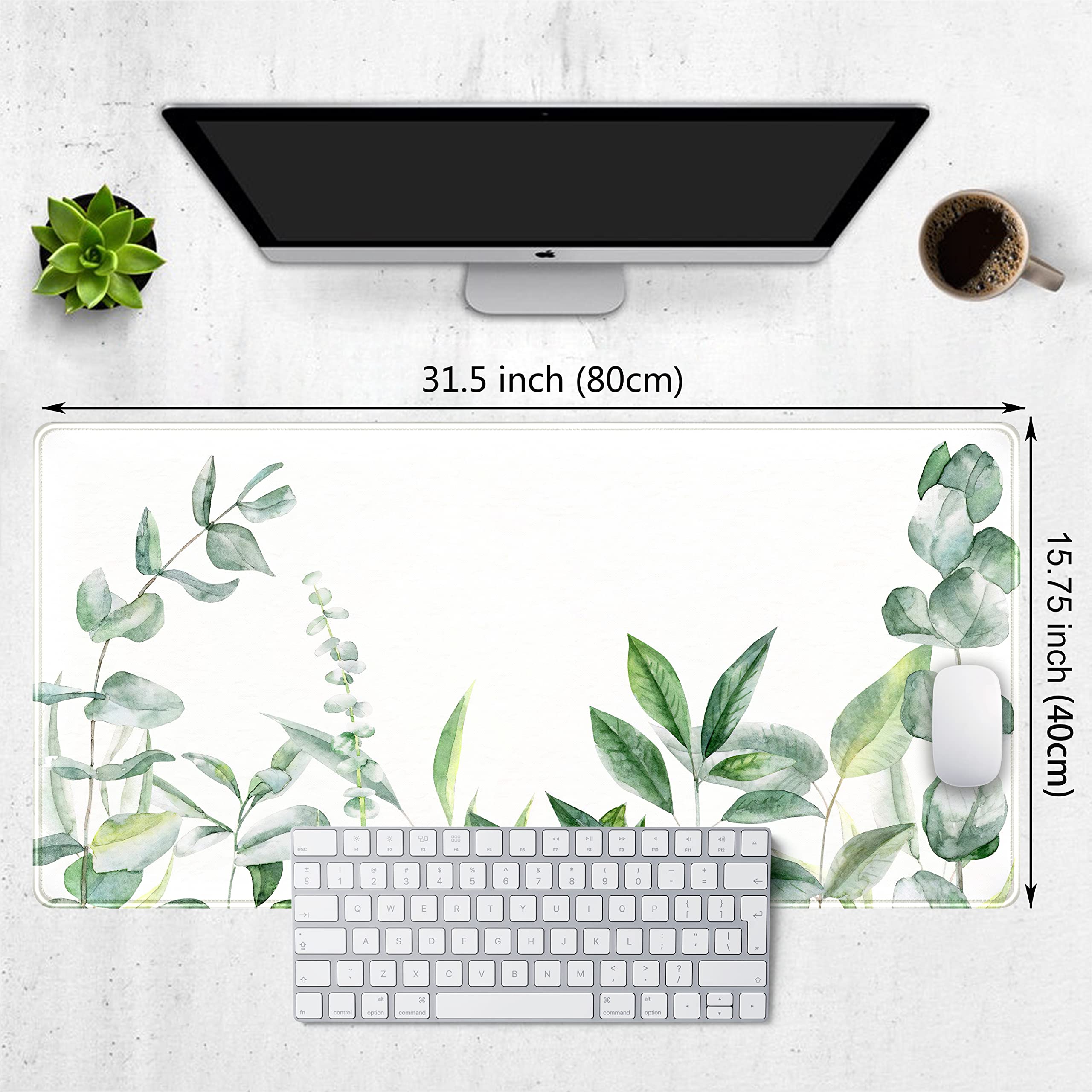 Premium XXL Eucalyptus Leaf Design Gaming Mouse Pad (31.5