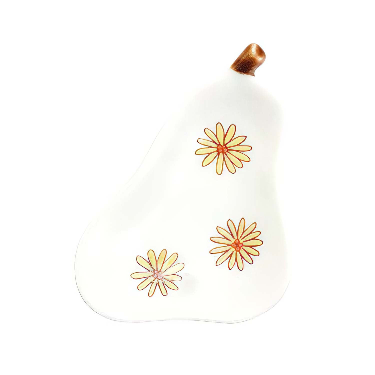 Harekutani Porcelain Pear Plate with Floral Design - Elegant Dinnerware for Desserts, Fruits & Home Decor | Perfect for Tea Parties, Weddings & Gift Giving