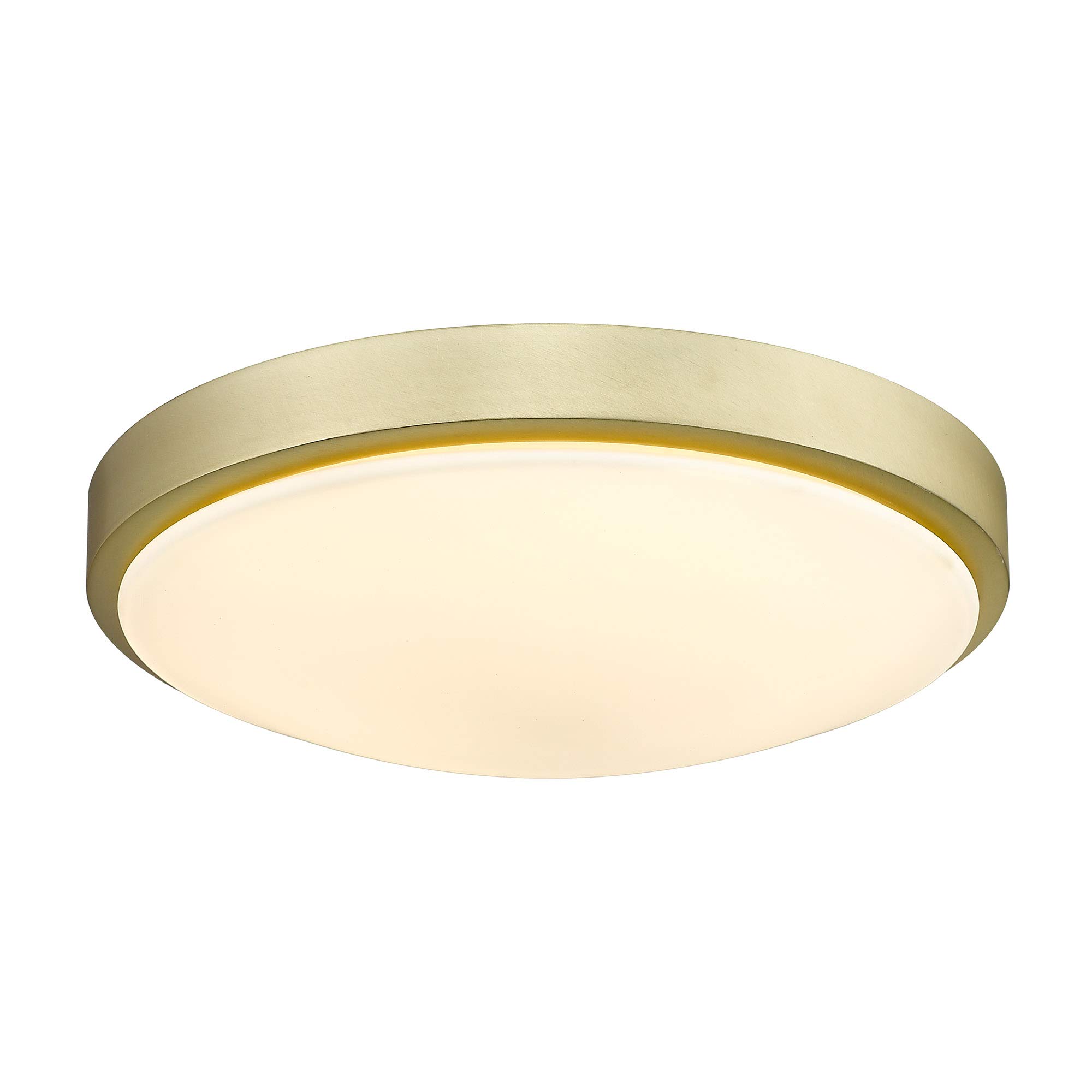 Golden Lighting Gabi Flush Mount Ceiling Light - Brushed Champagne Bronze Finish with Opal Glass Shade - Perfect for Bedroom, Hallway & Entryway Lighting