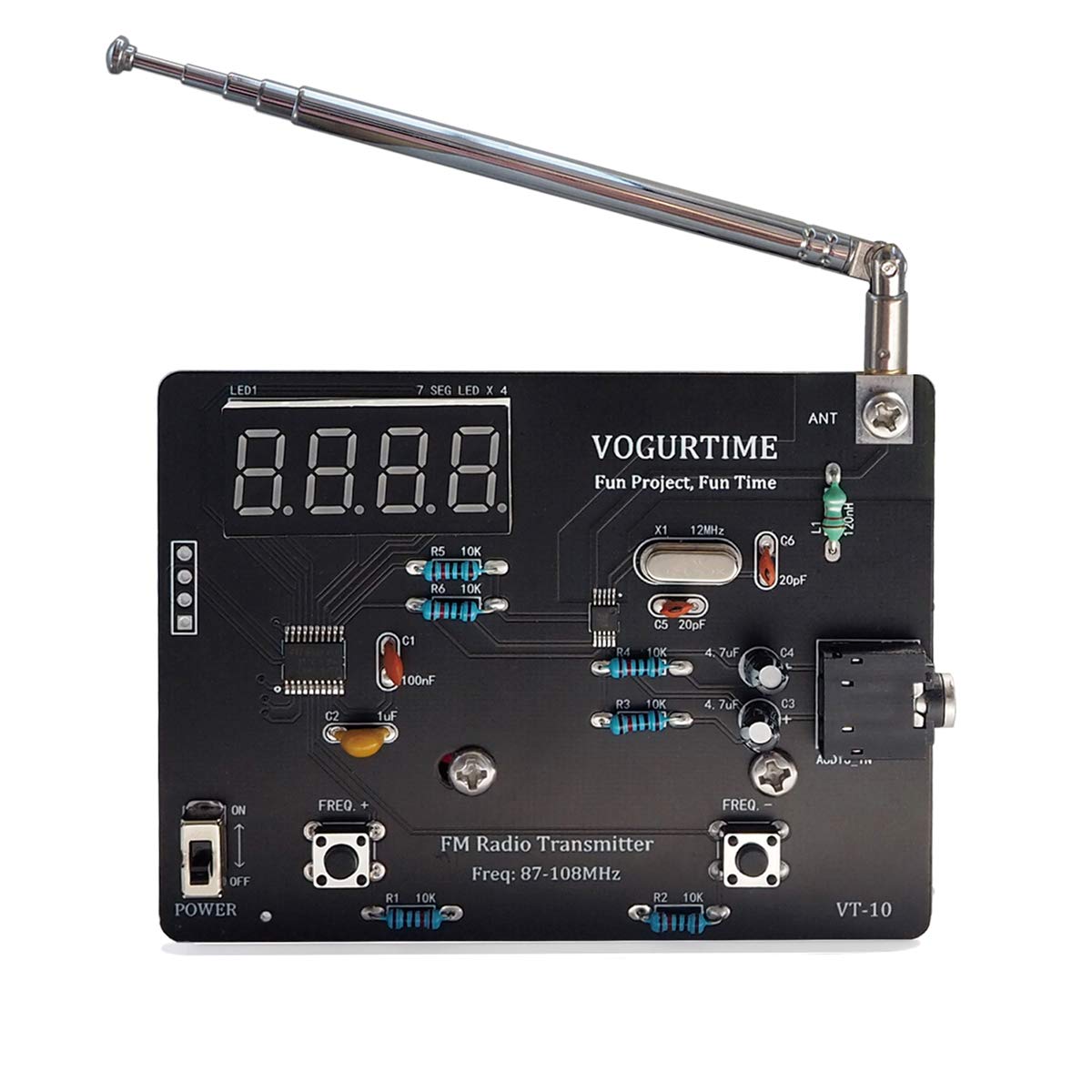 DIY FM Radio Transmitter Solder Project Kit with Lavalier Microphone - 87-108MHz Frequency for Electronics Learning & Practice - Perfect for STEM Education, Hobbyists, and DIY Electronics Projects