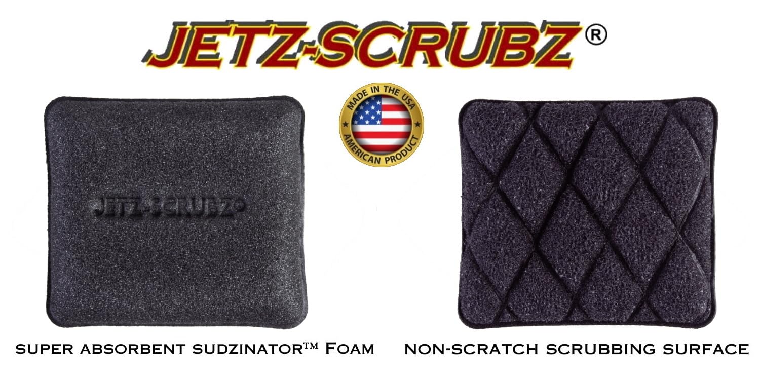 Jetz-Scrubz Original Magic Scrubber Sponge - Heavy Duty Cleaning Pads (6-Pack) for Kitchen, Bathroom, Dishes & Household Cleaning - Non-Scratch & Durable