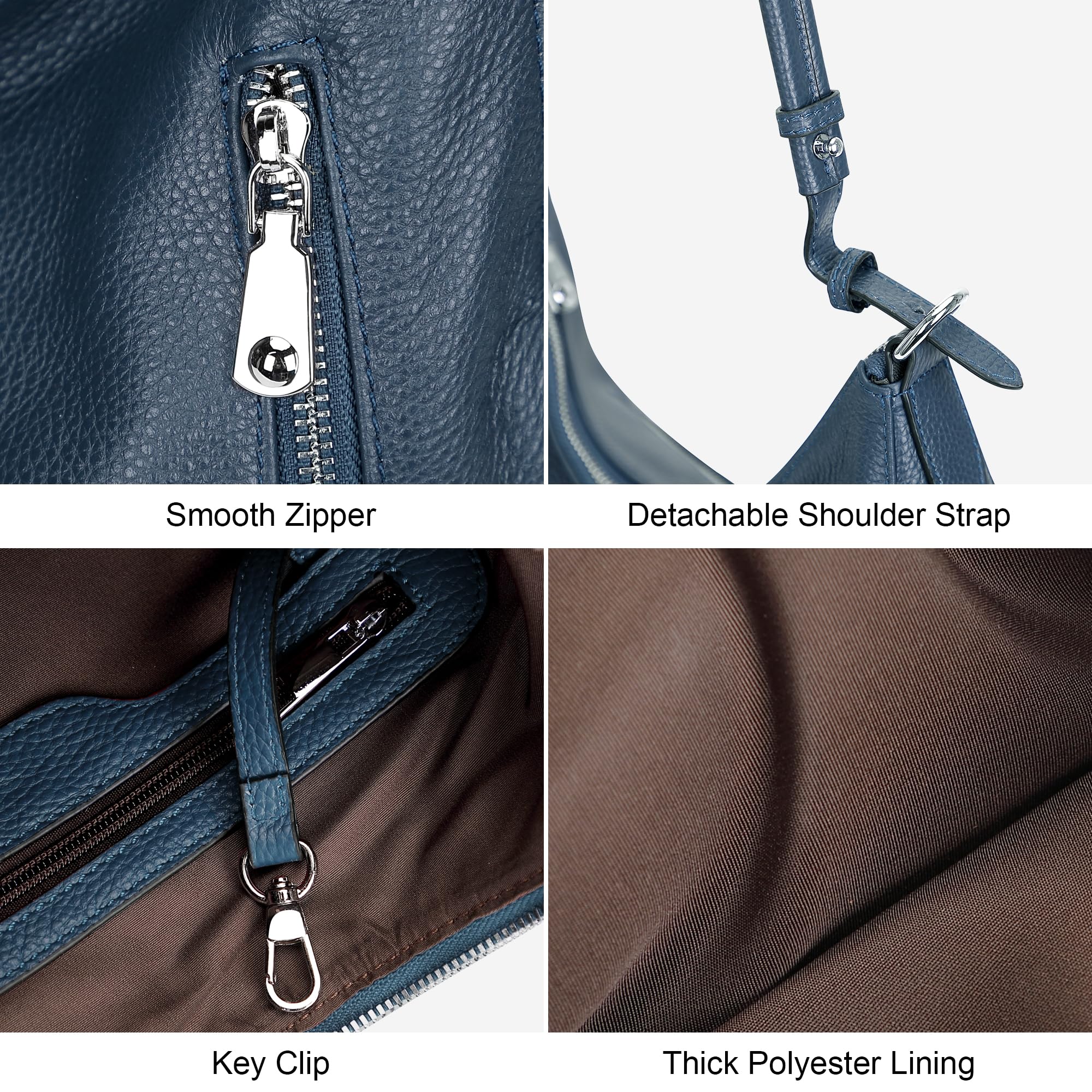 Genuine Leather Hobo Shoulder Bag for Women - Stylish Crossbody Purse with Medium Size - Perfect for Work, Travel & Everyday Use