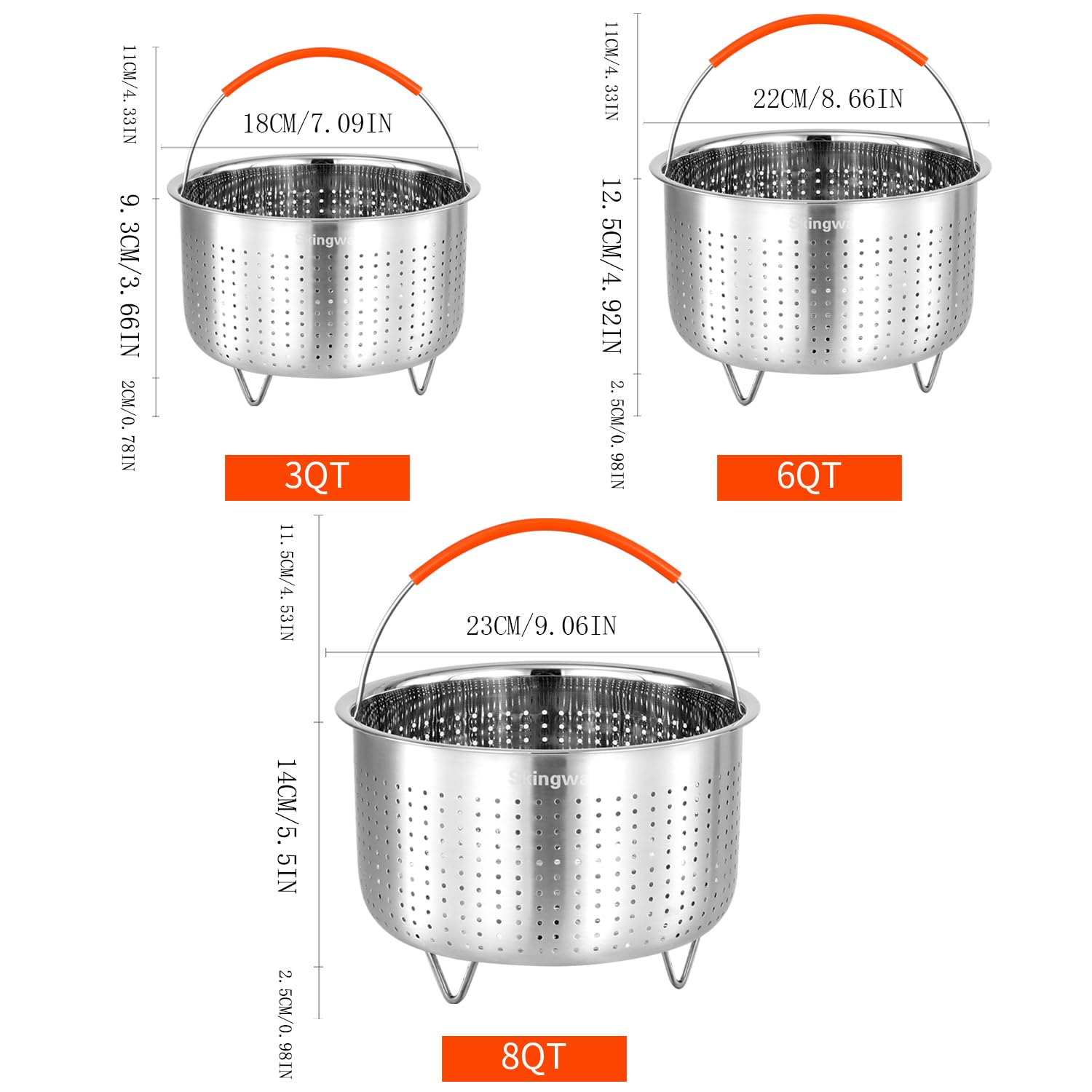 Stainless Steel Steamer Basket for Instant Pot - 3qt Vegetable Steamer Insert for Cooking Healthy Meals | Perfect for Steaming Veggies, Dumplings & Seafood in Pressure Cookers & Pots
