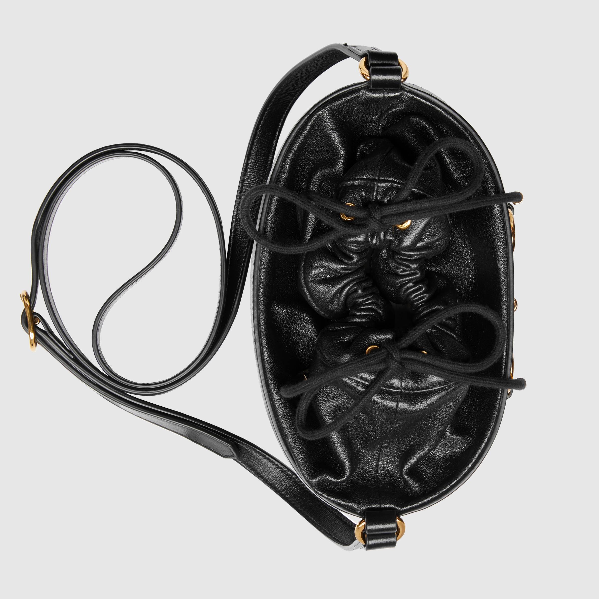 Gucci 1955 Horsebit Bucket Bag Black Leather Shoulder Bag for Women | Luxury Designer Handbag for Everyday Use, Work & Travel
