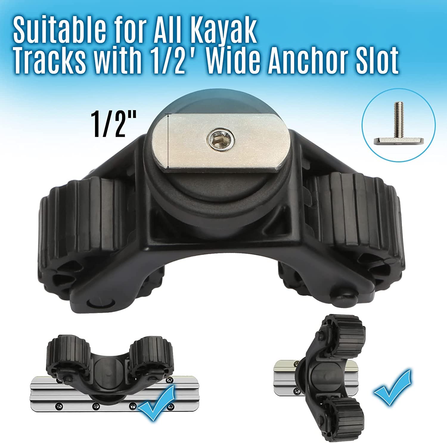 **Kayak Paddle Holder - Track Mount Kayak Accessories for Secure Storage | Perfect for Kayak Fishing & Paddling Adventures**
