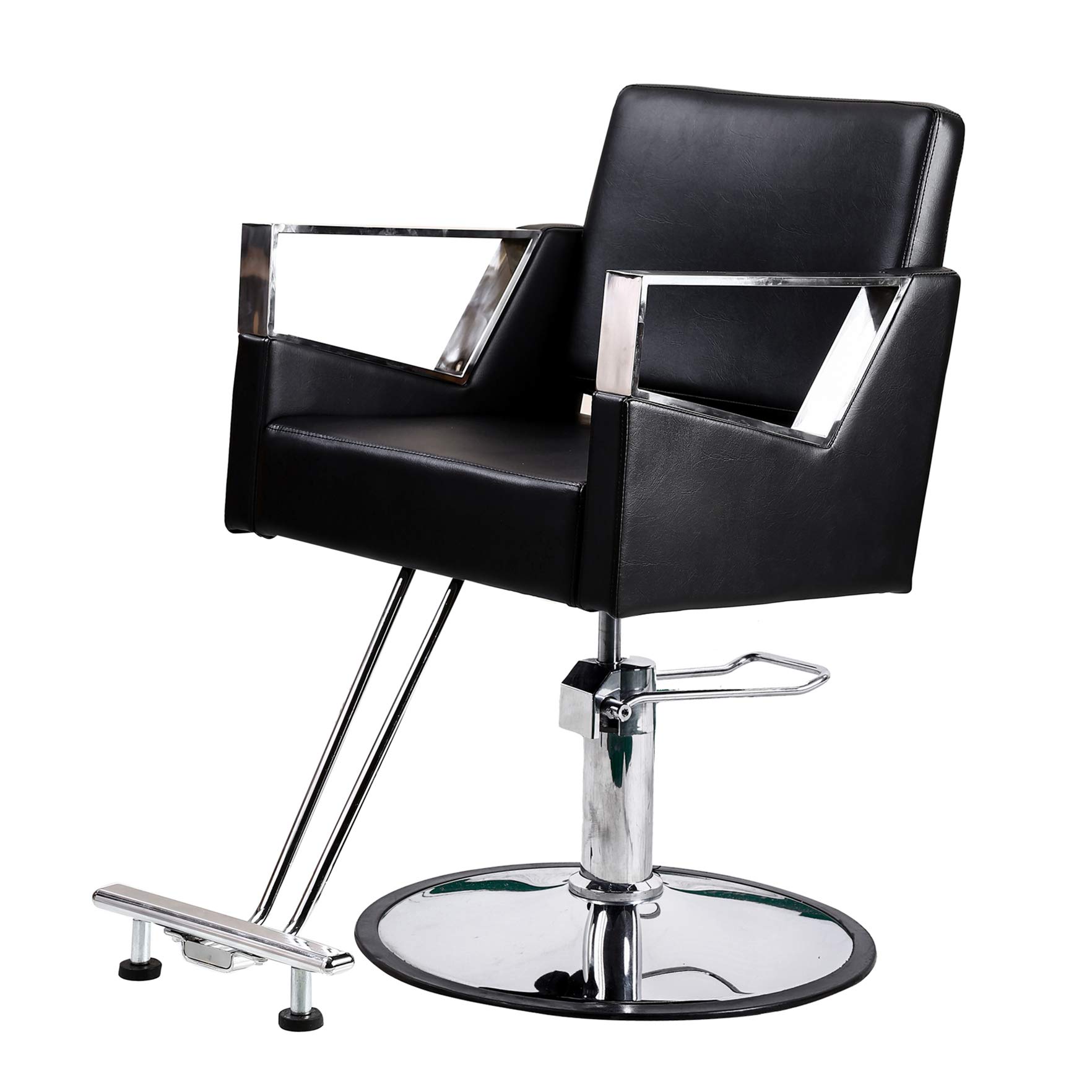 Professional Hydraulic Barber Chair - Heavy Duty Salon Styling Chair with Adjustable Height & Footrest for Hairdressers, Black | Perfect for Barber Shops, Salons & Home Styling Stations