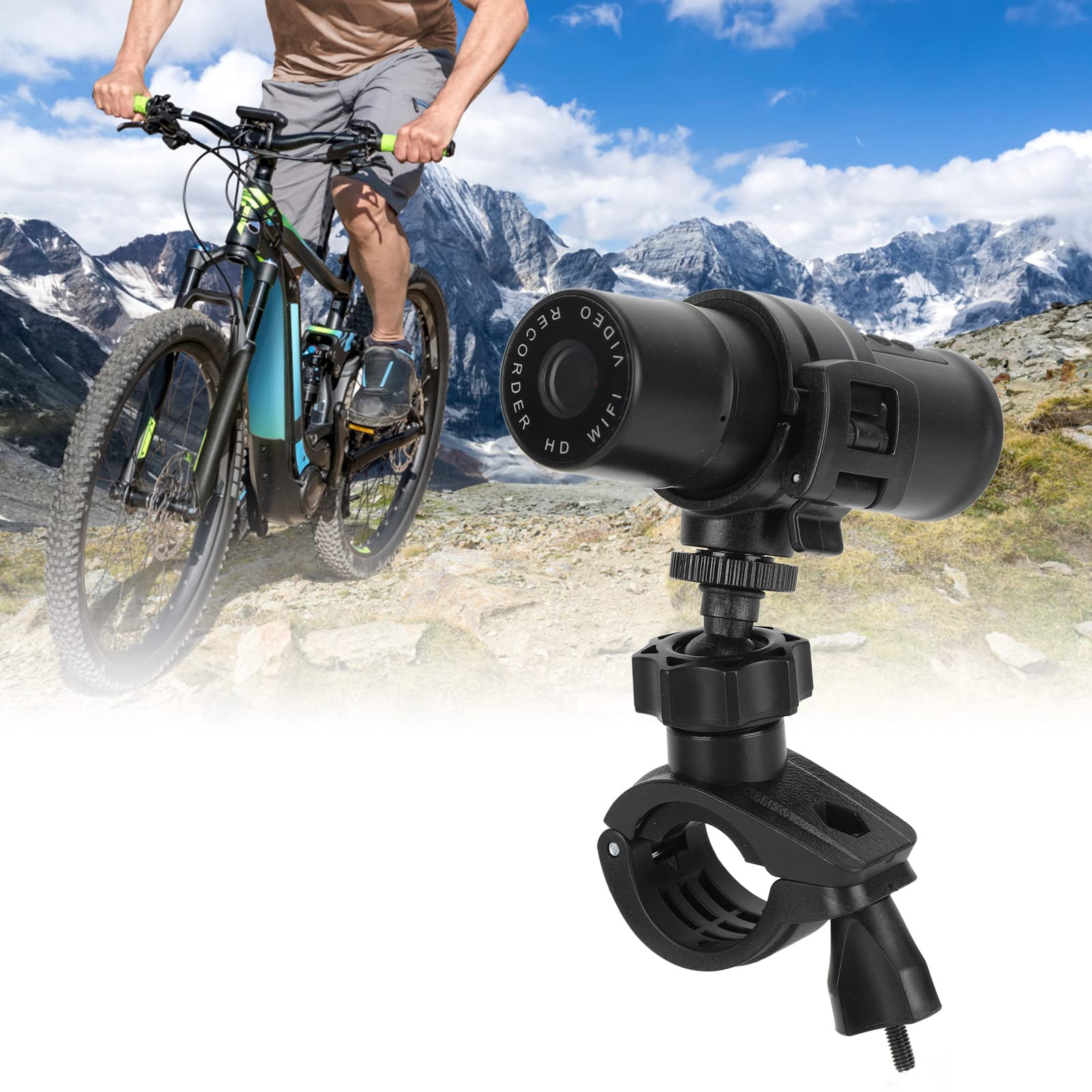 **Motorcycle Helmet Camera with WiFi - 1080P Front & Rear Dash Cam, 120° Wide Angle Action Camera for Biking & Outdoor Adventures - Loop Recording for Wilderness Riding & Cycling**