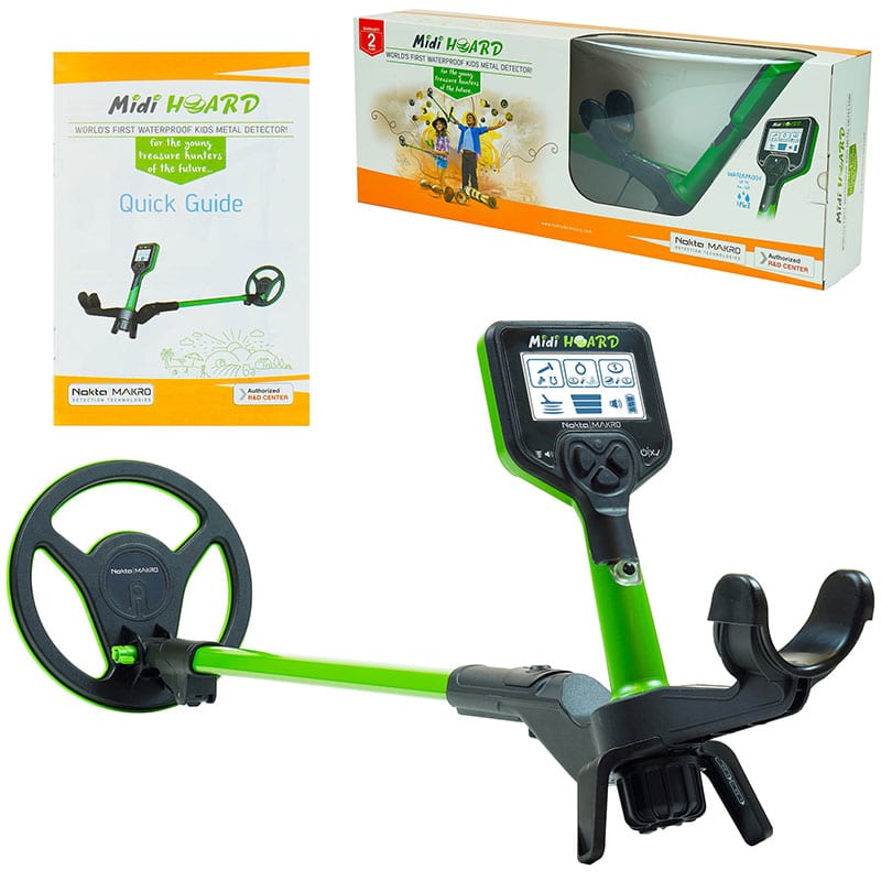 Nokta Midi Hoard Waterproof Metal Detector for Kids - Lightweight & Adjustable for Treasure Hunting, Beach & Outdoor Adventures (Open Box)
