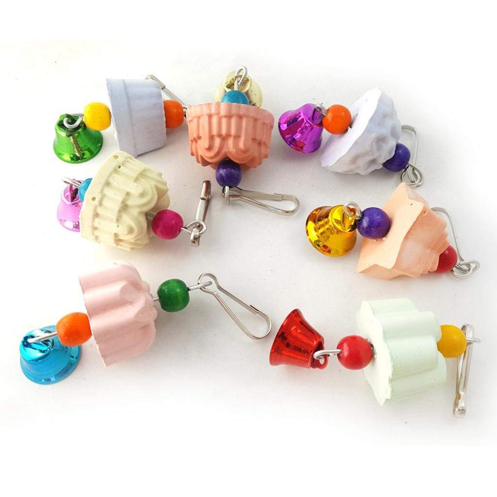 PULABO Small Pet Chew Toys for Hamsters, Chinchillas, Parrots, Rabbits - Natural Grinding Stone & Bell for Teeth Care - Fun and Safe Playtime Accessory for Cages and Play Areas