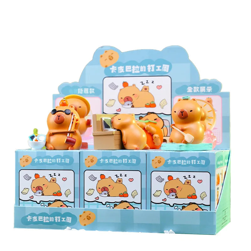 Capybara's Working Week Series Blind Box - Cute Collectible Animal Figures for Office Desk Decor, Gifts & Stress Relief
