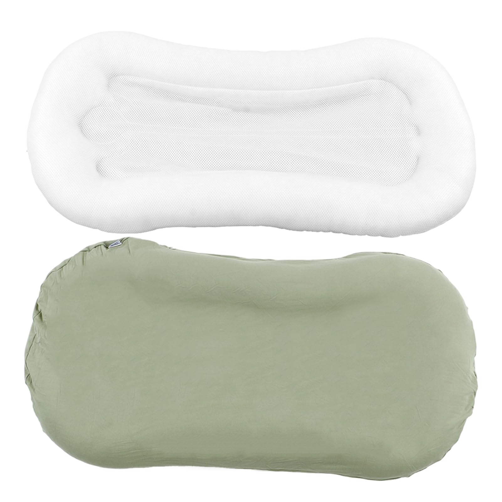 **Ergonomic Baby Nest Bed & Lounger - Soft Cotton Cushion for Newborns, Easy to Clean, Portable & Safe (Green) | Perfect for Co-Sleeping, Nursery, and Travel**