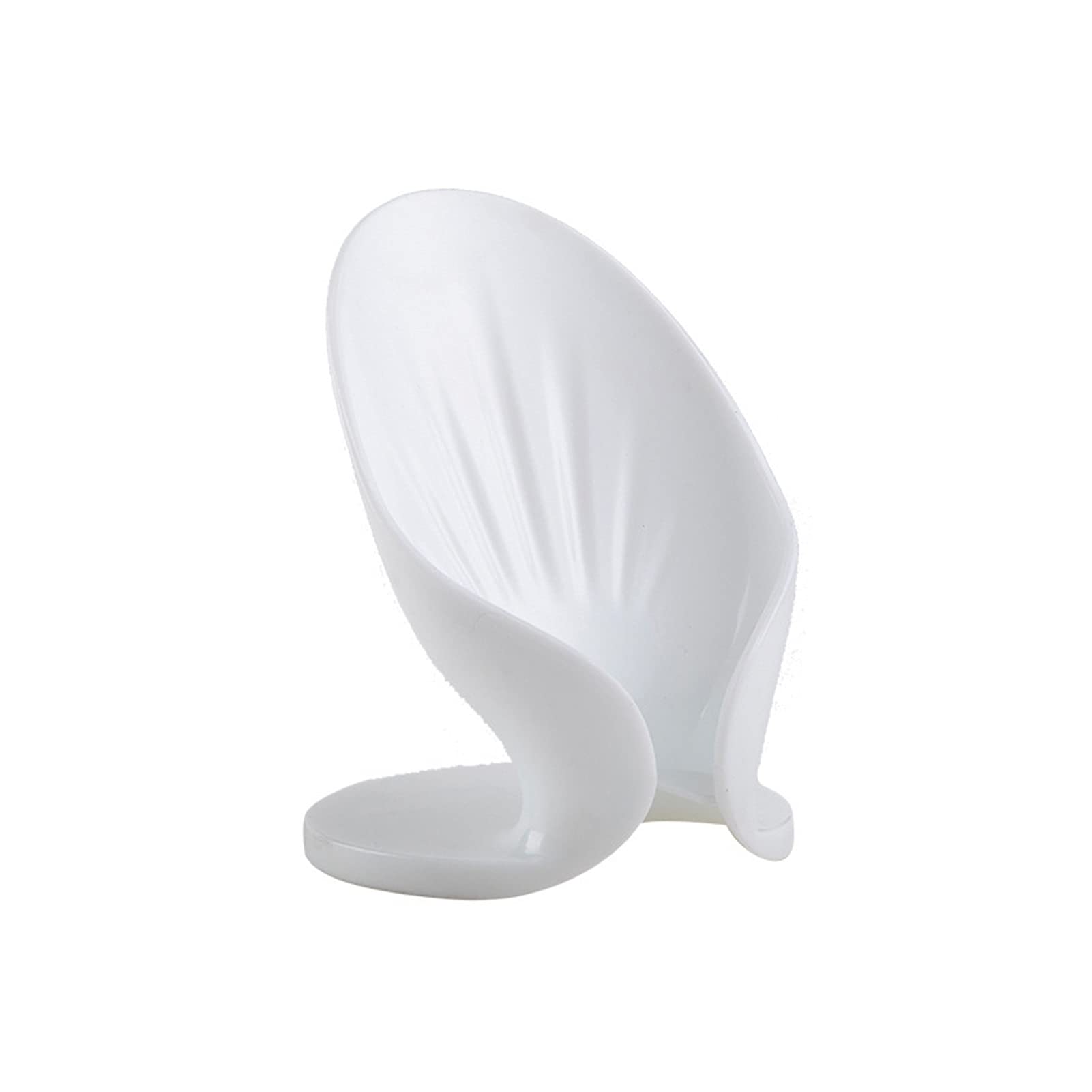 YXXJJ Leaf-Shaped Soap Holder with Drain - Elegant White Soap Box for Bathroom & Shower, Sponge Storage Tray, Kitchen Organizer - Perfect for Spa, Guest Bathrooms, and Luxury Home Decor