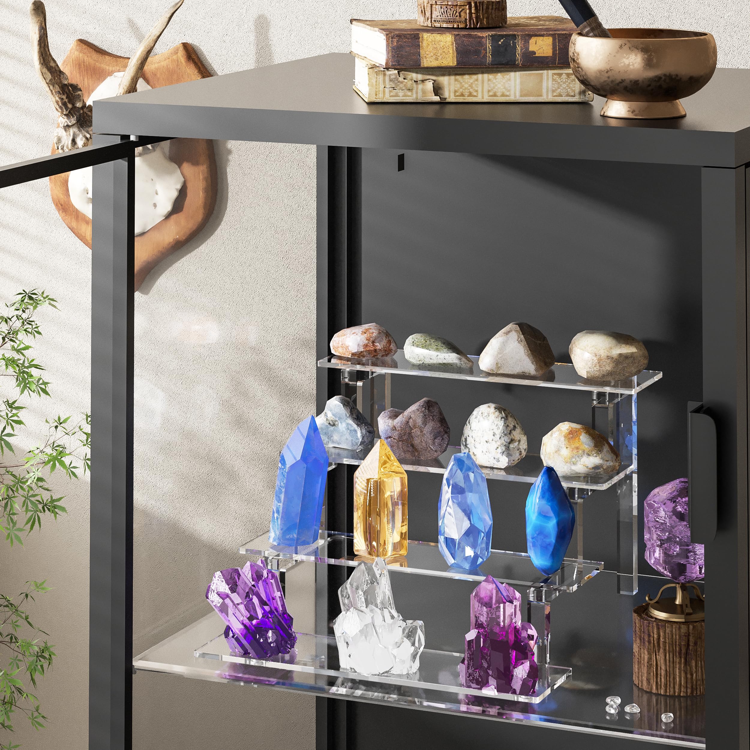 WINKINE 4-Tier Acrylic Display Stand Riser - Clear Perfume & Cologne Organizer for Men, Funko POP Figure Holder, Multi-Purpose Shelf Organizer | Perfect for Bedroom, Bathroom & Retail Store Displays