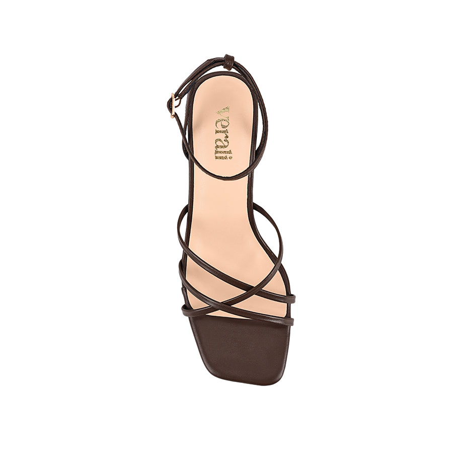Nakita Women's Block Heel Sandals - Comfortable Chunky Heel Open Toe Shoes in Chocolate Brown | Perfect for Summer, Weddings & Office Wear