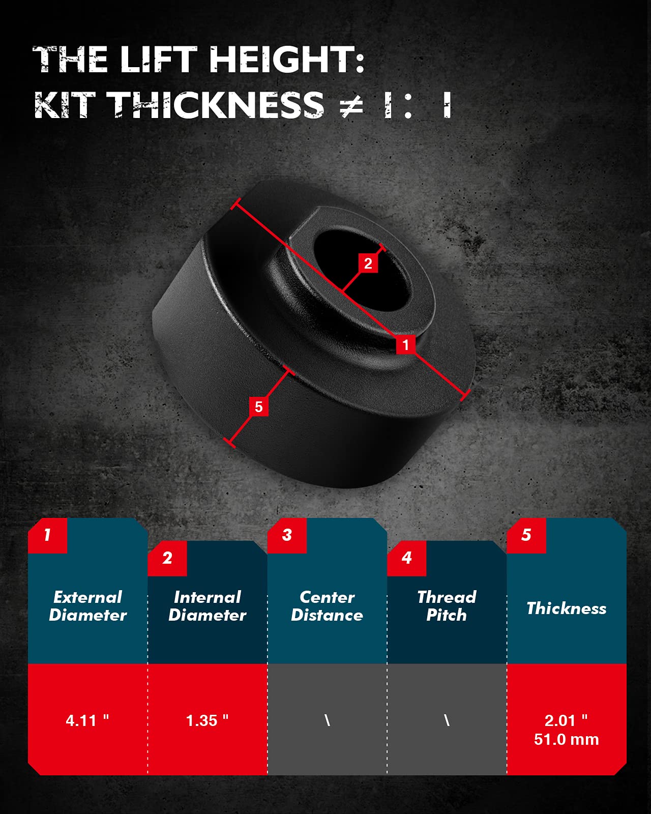 KAX 2 Inch Front Leveling Lift Kit for Ford F250 F350 Super Duty 2WD (1999-2021) & Excursion 2WD (2000-2005) - 2