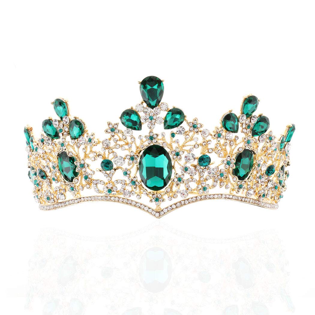 Elegant Baroque Wedding Tiara for Women - Rhinestone Bridal Crown & Princess Headpiece for Brides, Bridesmaids, and Flower Girls | Perfect for Weddings, Prom, Quinceañera, and Special Occasions