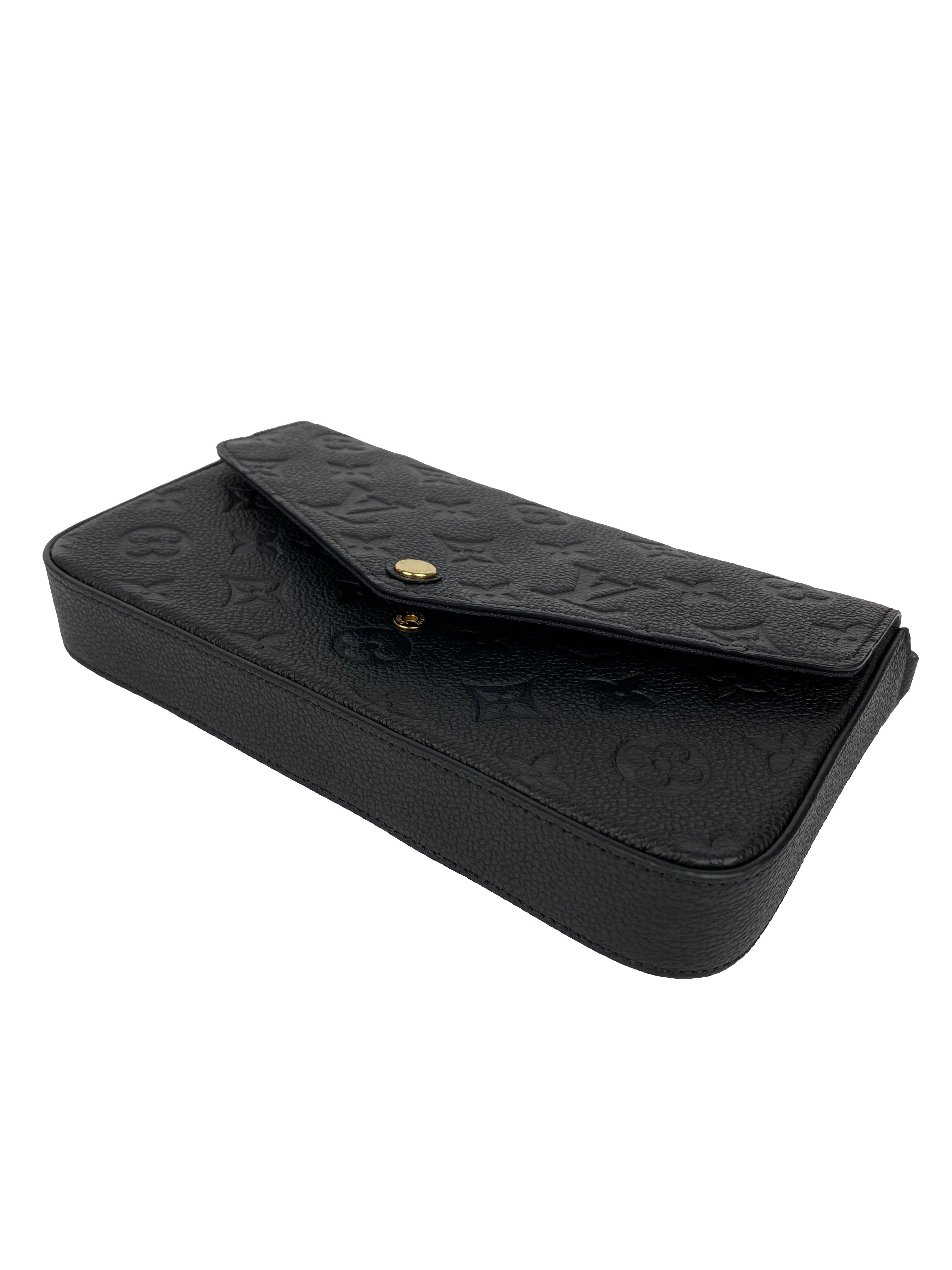 Authentic Louis Vuitton Black Felicie Pochette Crossbody Bag - Luxury Leather Wallet on Chain for Women, Perfect for Evening Events & Daily Use