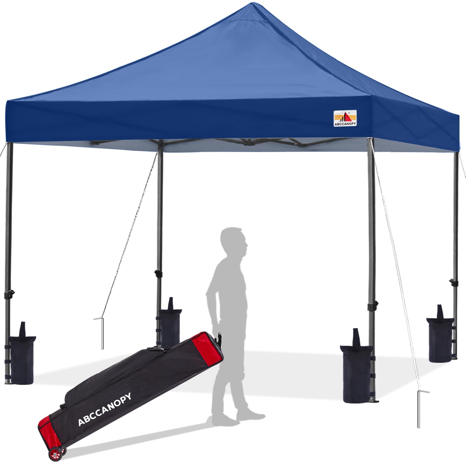 ABCCANOPY 10x10 Pop Up Canopy Tent - Commercial Grade Outdoor Shelter with UV Protection (Navy Blue) - Perfect for Backyard Parties, Farmers Markets & Beach Outings