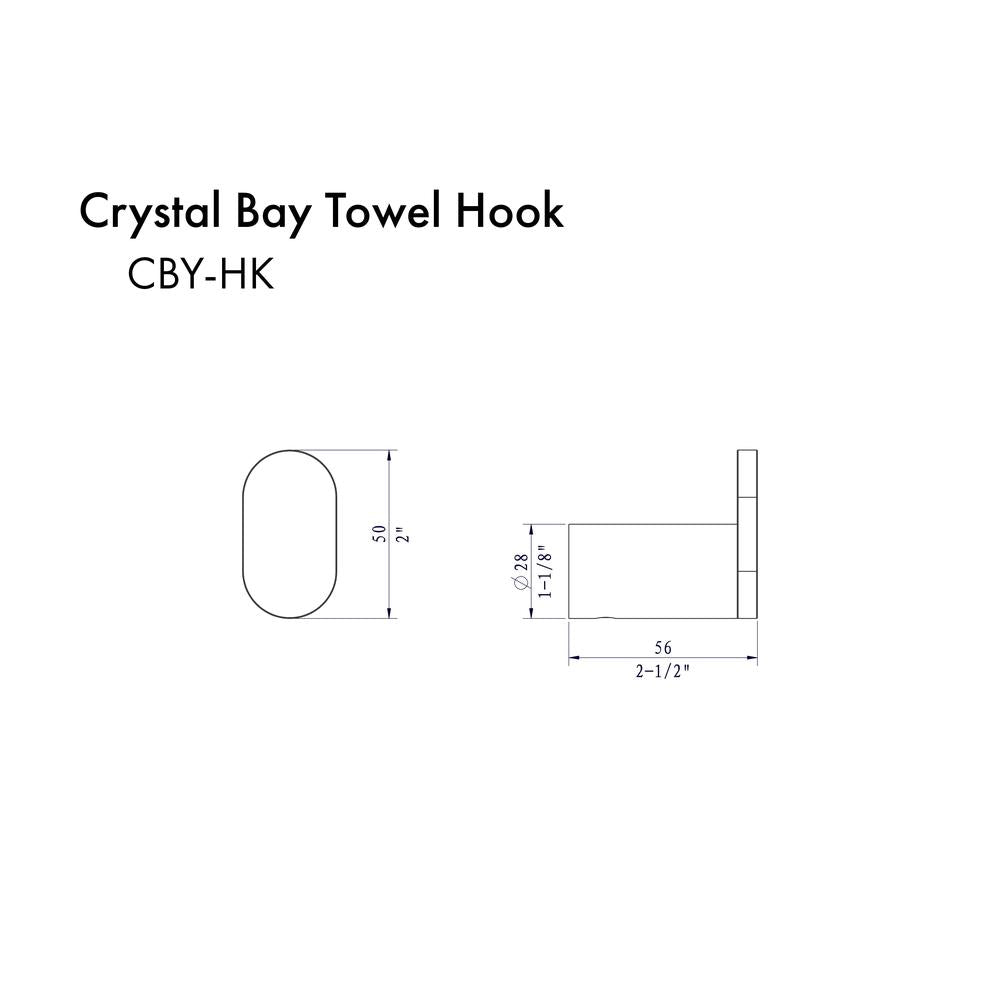 ZLINE Crystal Bay Towel Hook - Gun Metal Finish (CBY HK GM) - Rust-Resistant Bathroom & Kitchen Hooks for Towels, Robes & Utensils