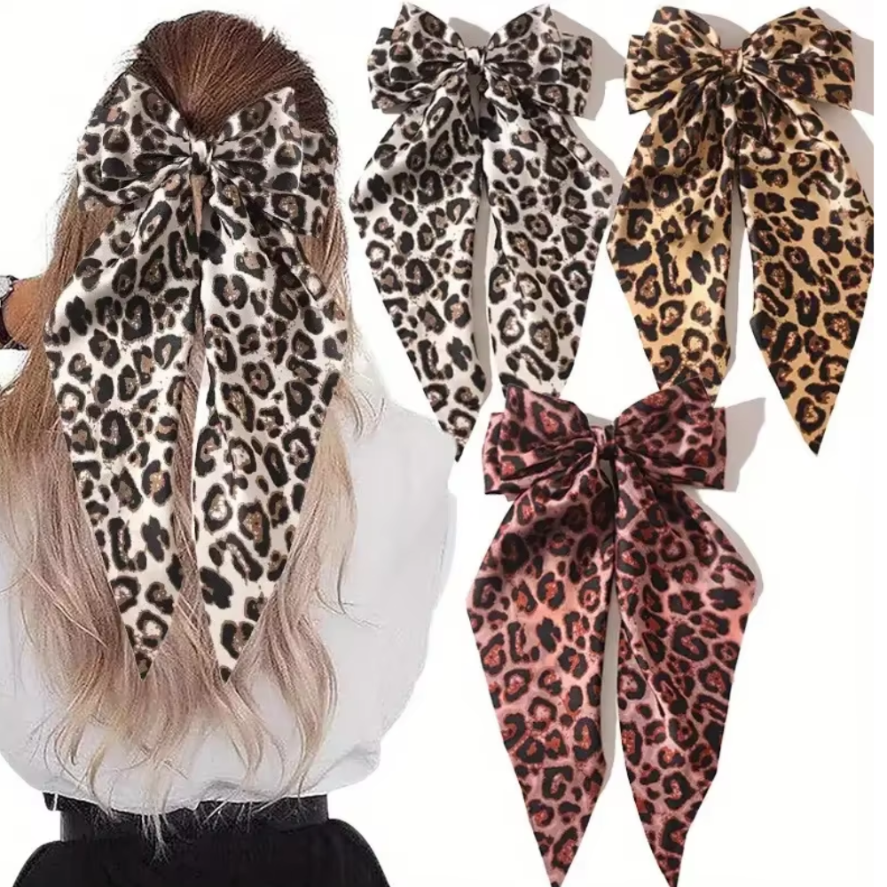 Coquette Leopard Print Maxi Hair Bow - Large Fashion Hair Accessory for Women & Girls | Perfect for Parties, Weddings & Everyday Style