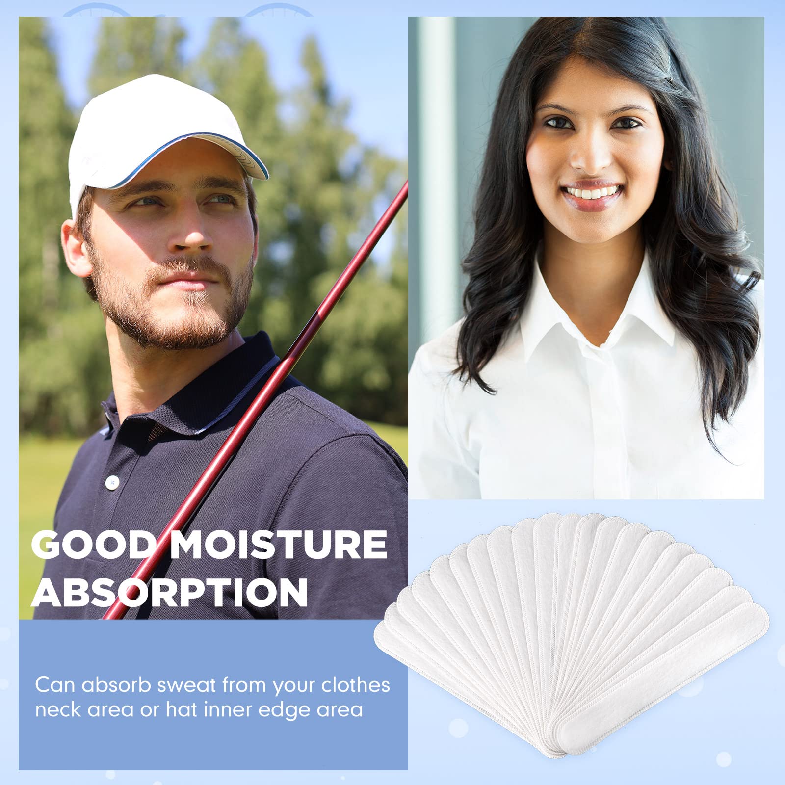 30 Pcs Disposable Hat Sweat Liners - Moisture Wicking Cap Sweatbands for Men & Women - Perfect for Golf, Baseball, Workouts & Outdoor Activities