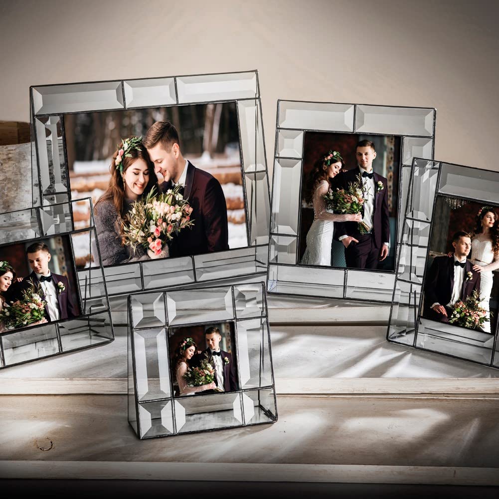 3x3 Clear Glass Picture Frame - Square Photo Display for Desk & Home Décor - Perfect for Weddings, Anniversaries, Graduations