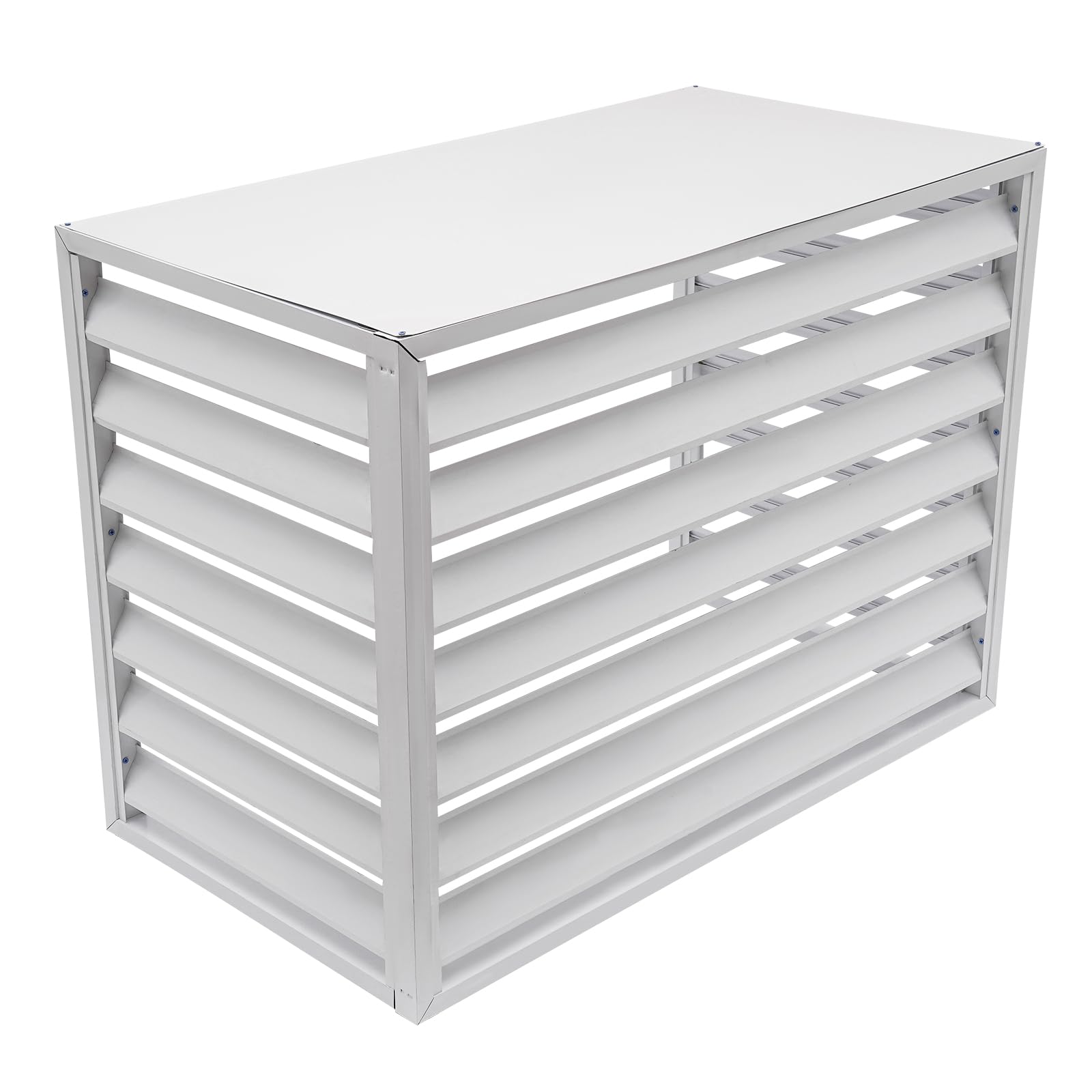 White Metal Air Conditioner Fence Screen for Outdoor AC Units - 43.31