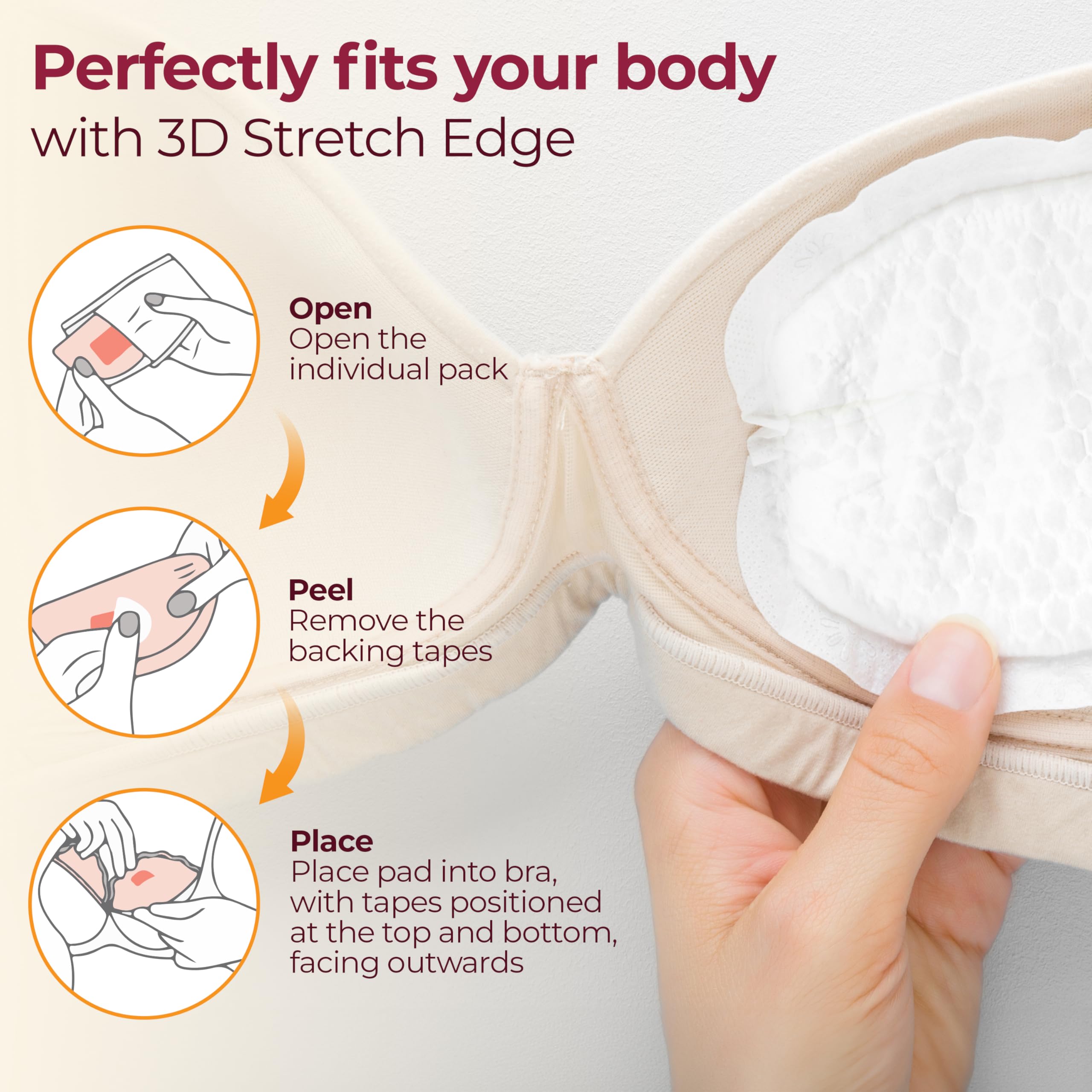LuvLap Ultra Thin Honeycomb Nursing Breast Pads - 24pcs Disposable Maternity Pads - Super Absorbent & Soft for Breastfeeding - Discreet & Comfortable Fit - Resealable Pack - Ideal for Leak Protection at Work, Travel or Nighttime Use
