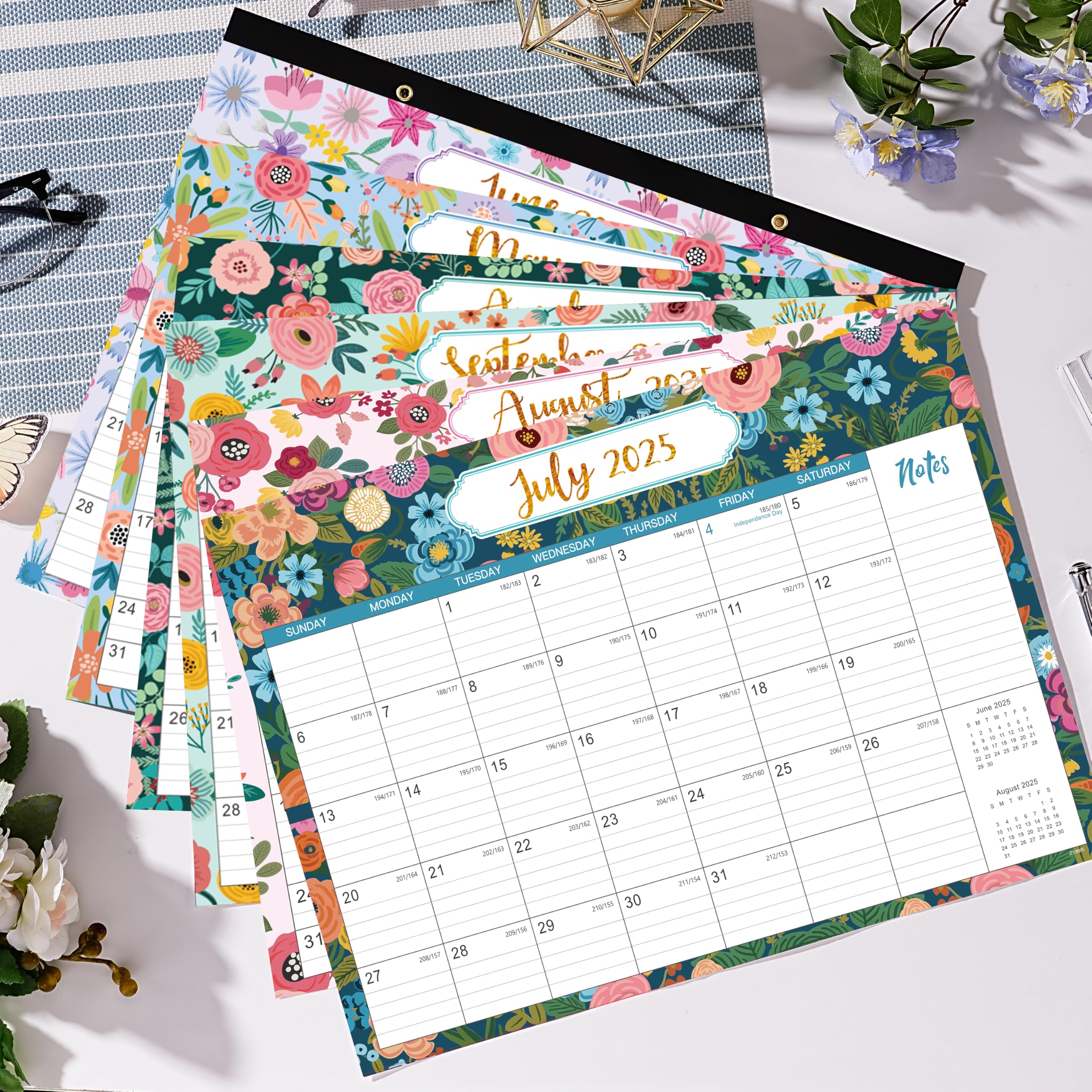 2025-2026 18-Month Desk Calendar Planner (July 2025 - December 2026) with Corner Protectors & Large Ruled Blocks - 14.5