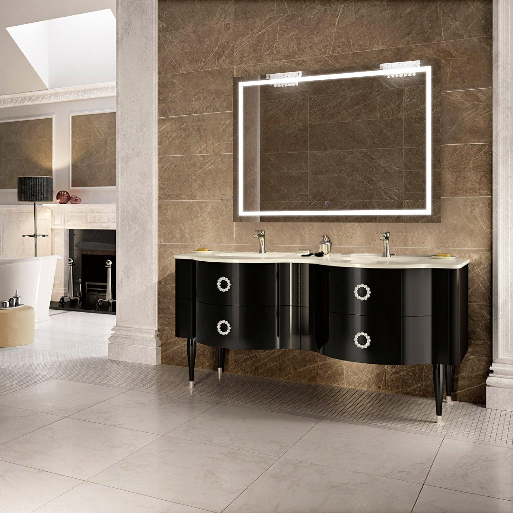 Krugg Icon 48x36 Inch LED Bathroom Mirror with Dimmable Lights - Perfect for Vanity, Makeup, and Modern Home Decor