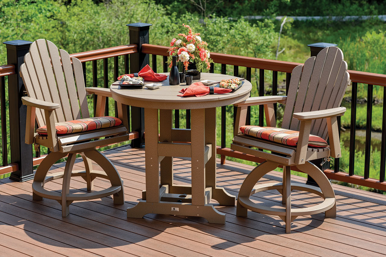 Berlin Gardens 38-Inch Classic Round Outdoor Dining Table Set - Perfect for Patio, Garden, and Backyard Gatherings