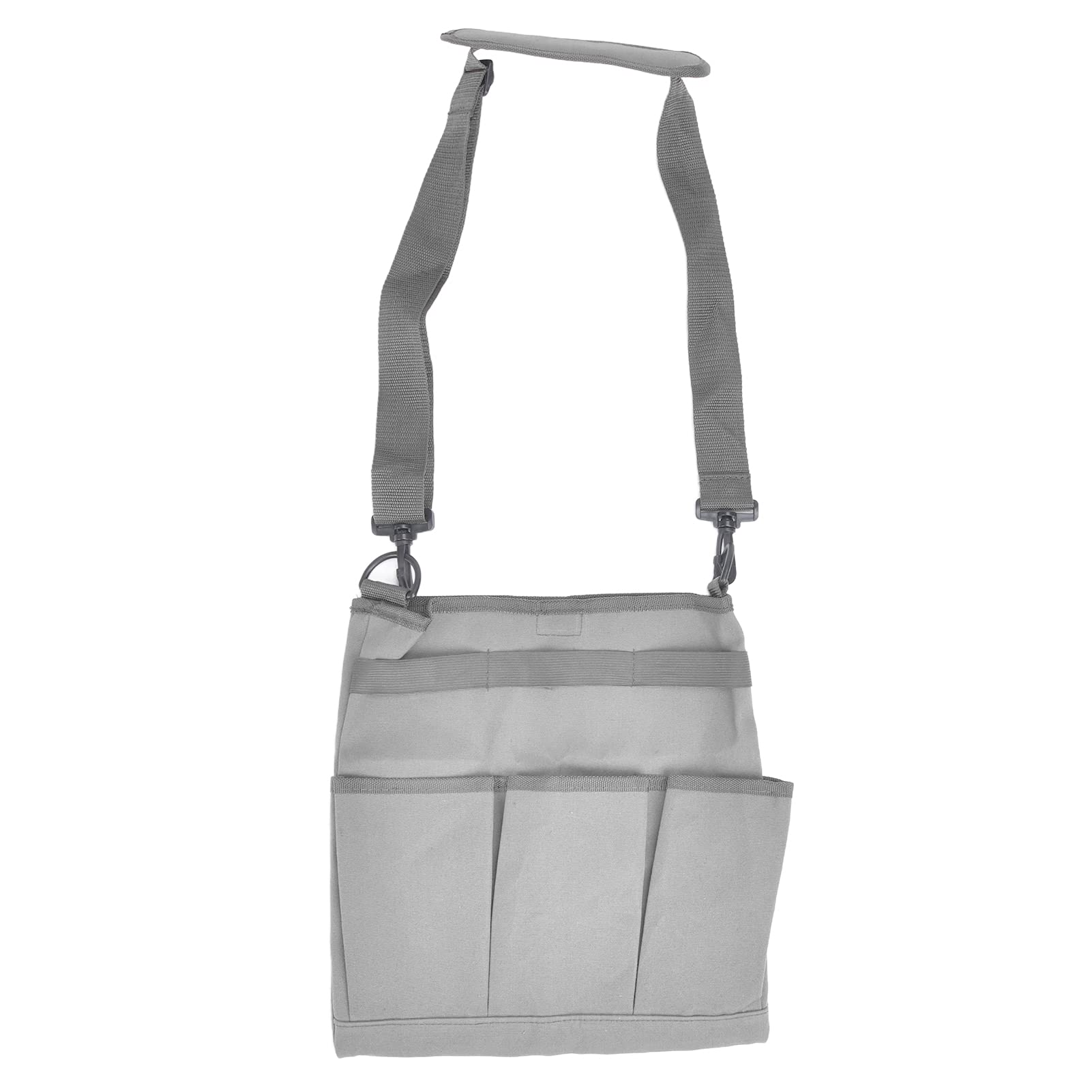 Alvinlite Heavy Duty Canvas Gardening Tool Bag with Multiple Pockets - Crossbody Shoulder Storage Organizer for Pruning Shears, Trowels & Garden Tools (Gray) - Perfect for Landscaping, Yard Work & Outdoor Activities