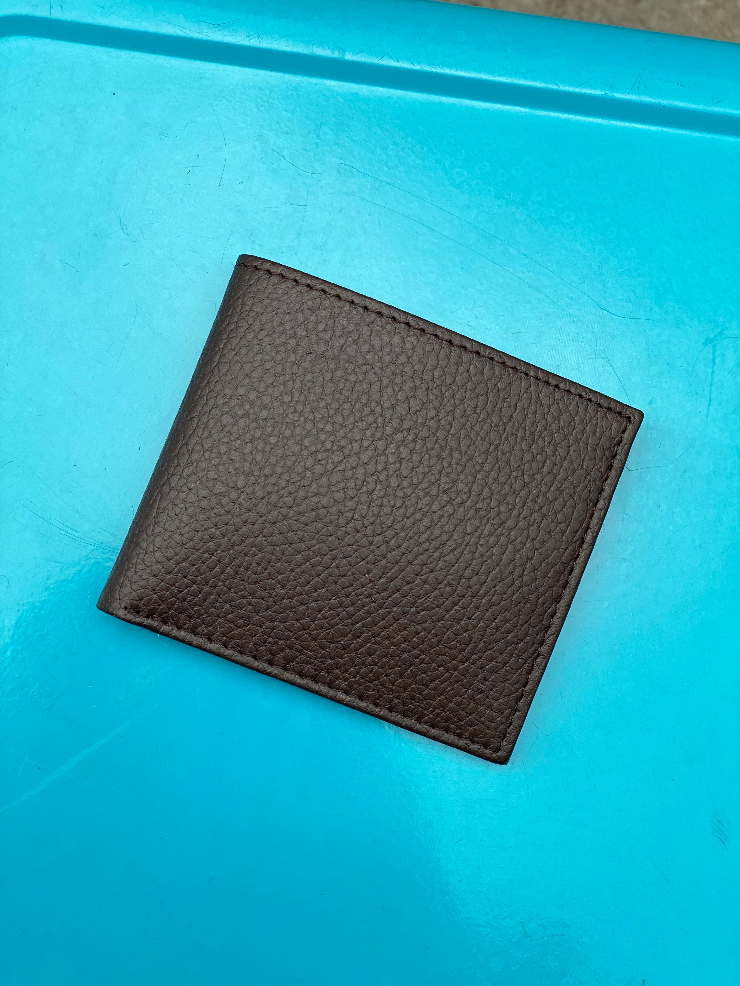 Novacas Brown Pebble Leather Decker Wallet for Men - Slim RFID Blocking Bifold Wallet for Everyday Use & Travel