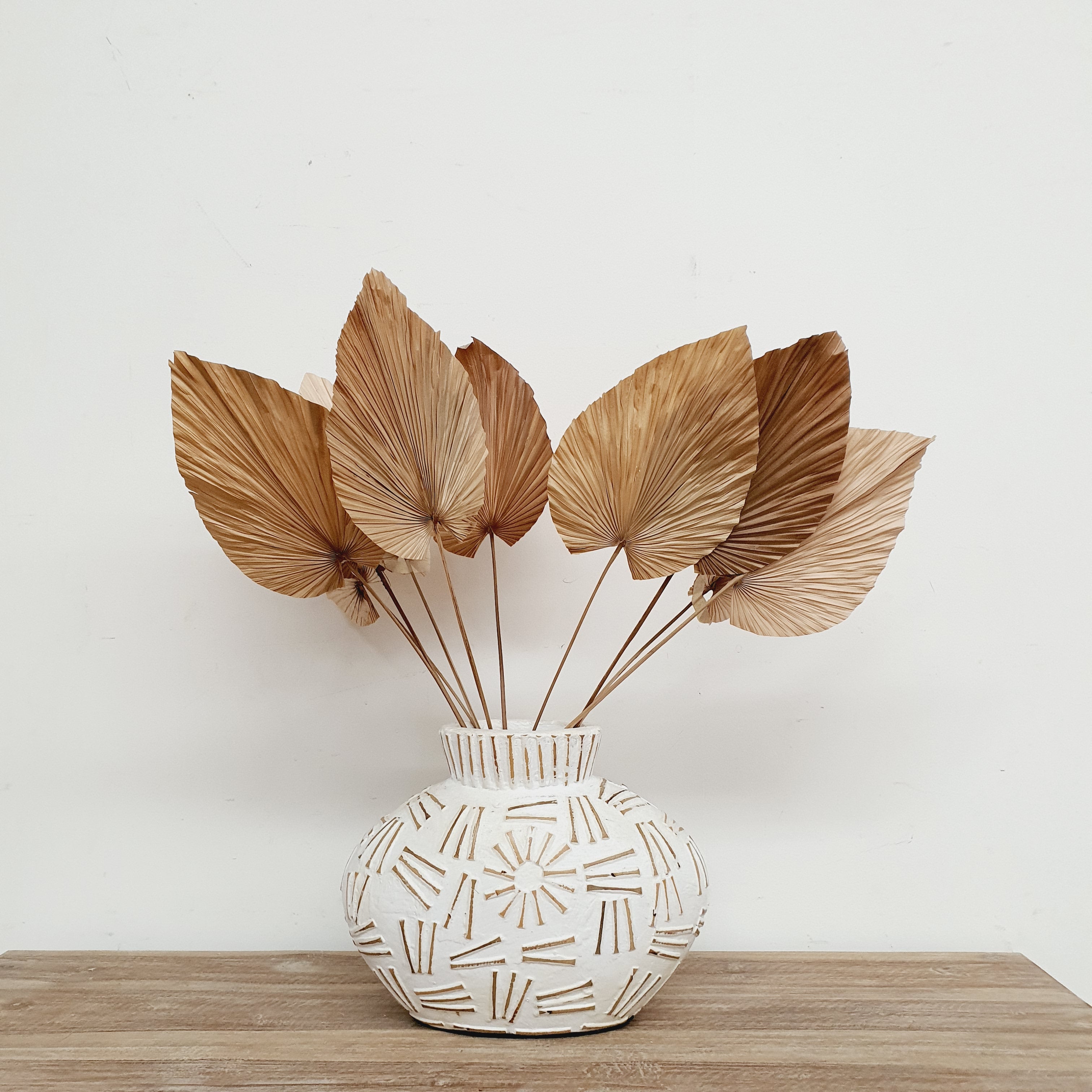 White Decorative Oval Terracotta Vase - Handmade Ceramic Flower Pot for Home Decor, Wedding Centerpieces & Boho Style Interior Design