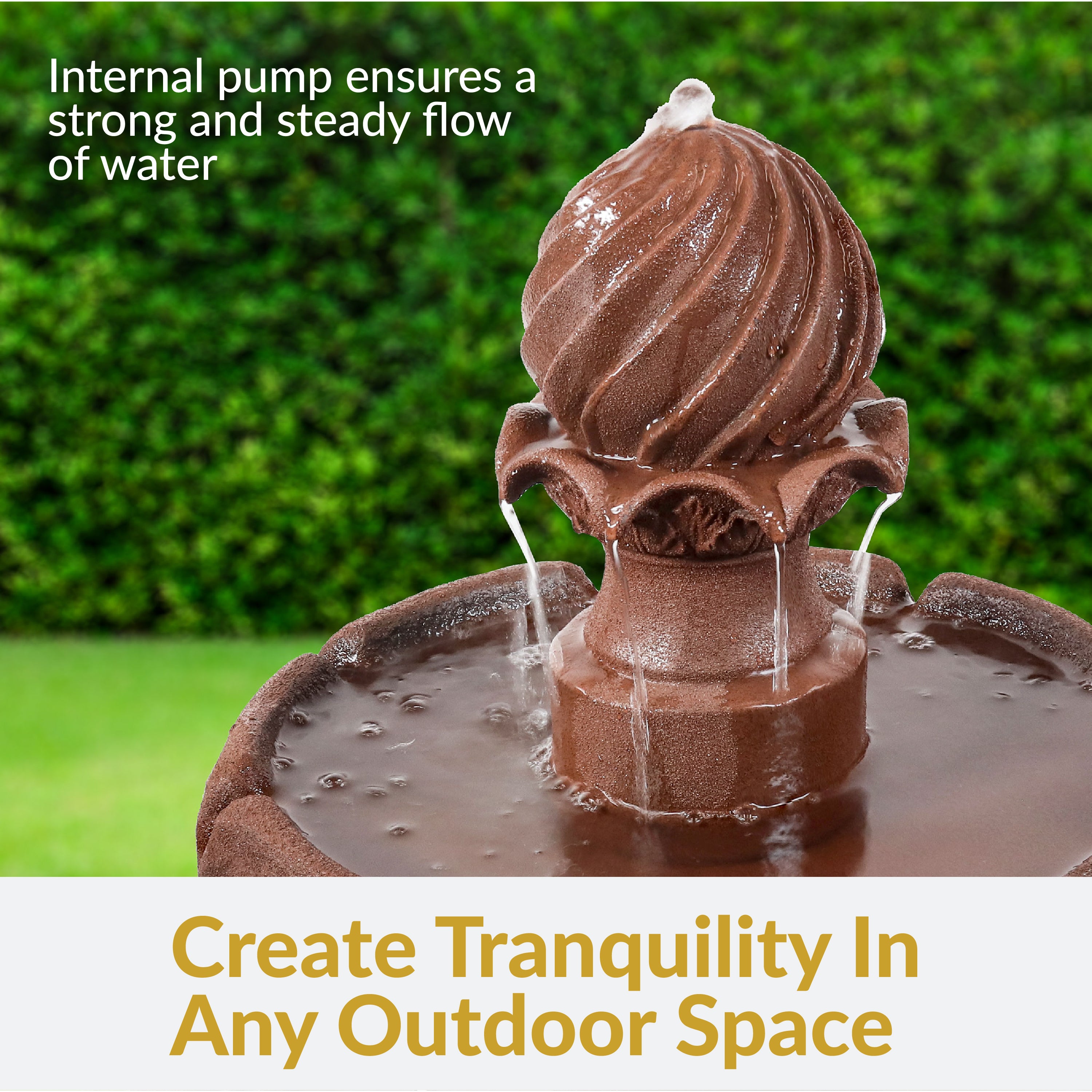 Sunnydaze 2-Tier Solar Powered Outdoor Water Fountain with Battery Backup - Perfect for Garden, Patio, and Backyard Decor
