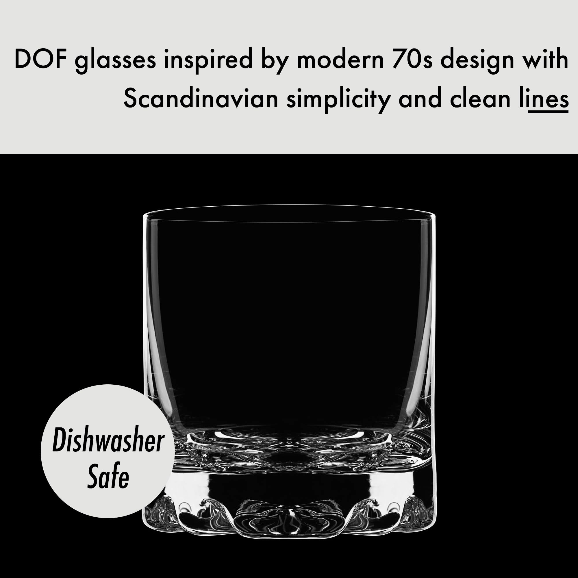 Orrefors Erik Double Old Fashioned Glasses Set of 4 - 12 oz Heavy Base Whiskey Glasses for Bourbon, Gin, Cocktails & Margaritas - Minimalist Barware, Dishwasher Safe - Perfect for Home Bars, Parties & Gifts
