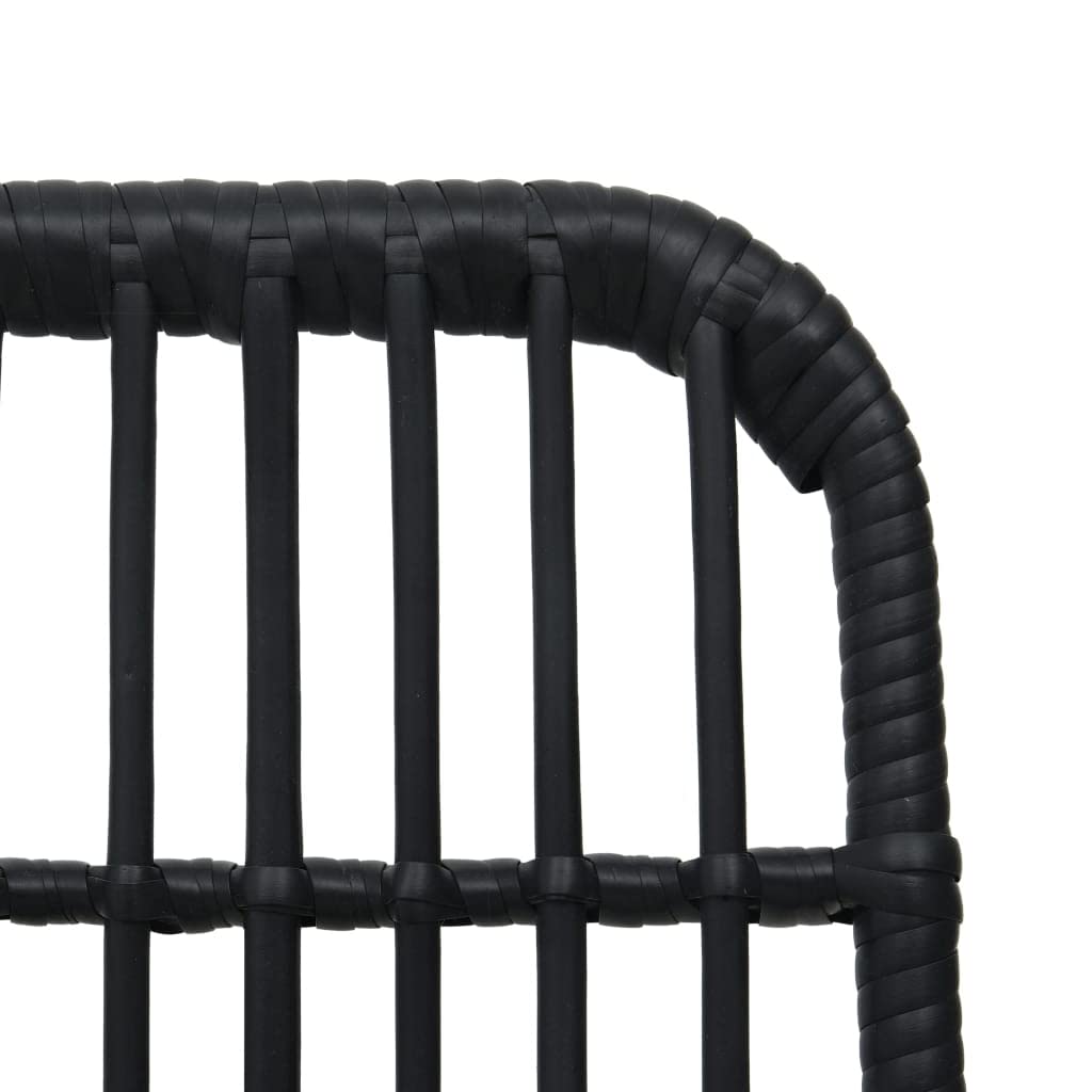 2-Pack Black Poly Rattan Patio Chairs - Outdoor Dining, Lawn, Garden, Deck, and Backyard Seating for Relaxing and Entertaining