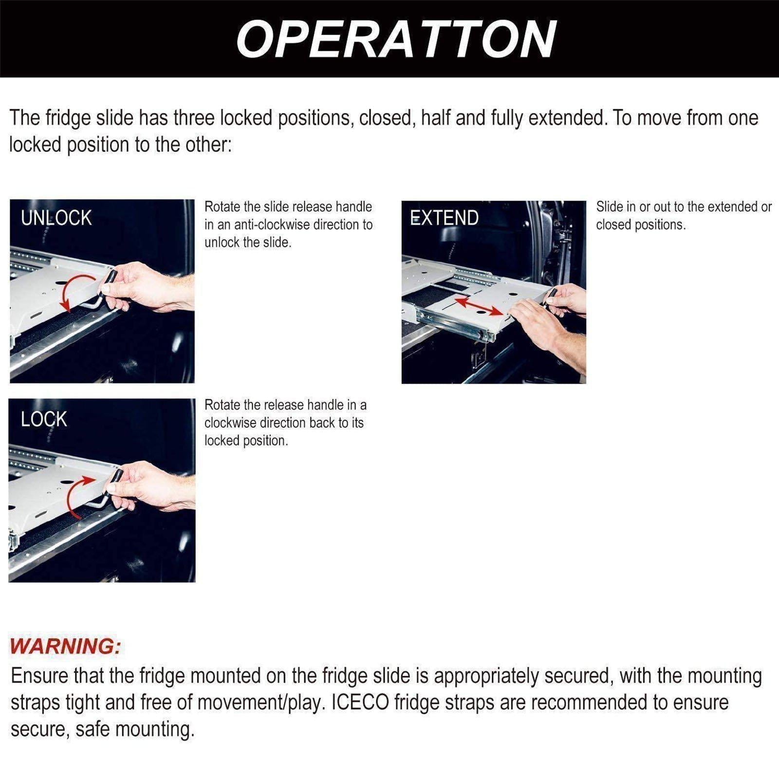 ICECO APL35/JPPro/VL35Pro/VL45Pro Refrigerator Slide Mount - Heavy Duty Fridge Drawer for Truck, RV & Camping - Perfect for Outdoor Adventures & Road Trips