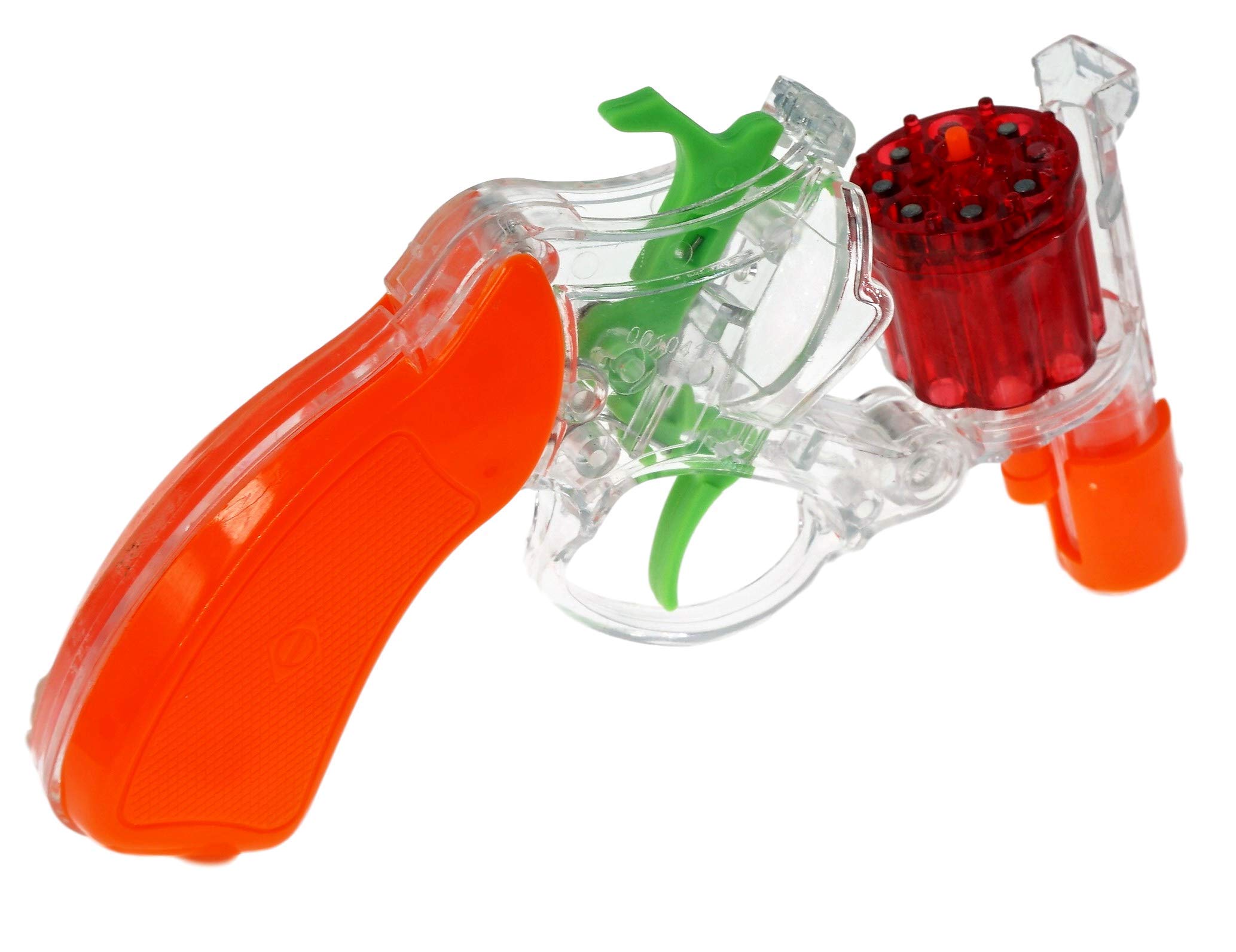 JA-RU Super Bang 12-Pack Transparent Plastic Cap Guns for Kids - Toy Revolver Guns with Realistic Sound, Safe Halloween Costume Props & Party Favors - Perfect for Dress-Up, Role Play, and Birthday Celebrations (Caps Sold Separately)