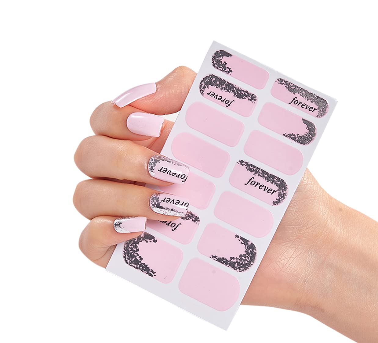 Forever Quote Nail Stickers - XAF-27 Multicolor Canvas Art Manicure Decals | DIY Nail Art for Parties, Weddings & Special Occasions
