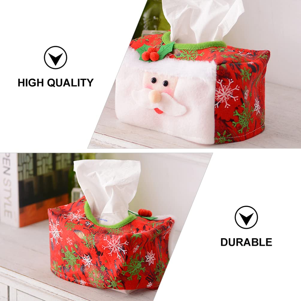 VALICLUD 2-Pack Christmas Tissue Box Cover Set - Decorative Upright Napkin Holder for Home, Holiday Table Decor (Red/Green, Non-Woven Fabric) - Perfect for Xmas Party, Dining Room & Festive Home Decor