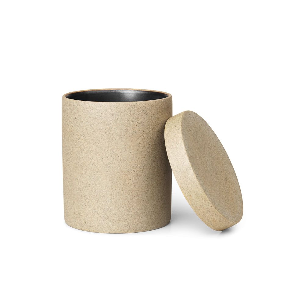 Ferm LIVING Bon Large Storage Container in Sand - Modern Home Organization for Living Room, Bedroom & Office Decor